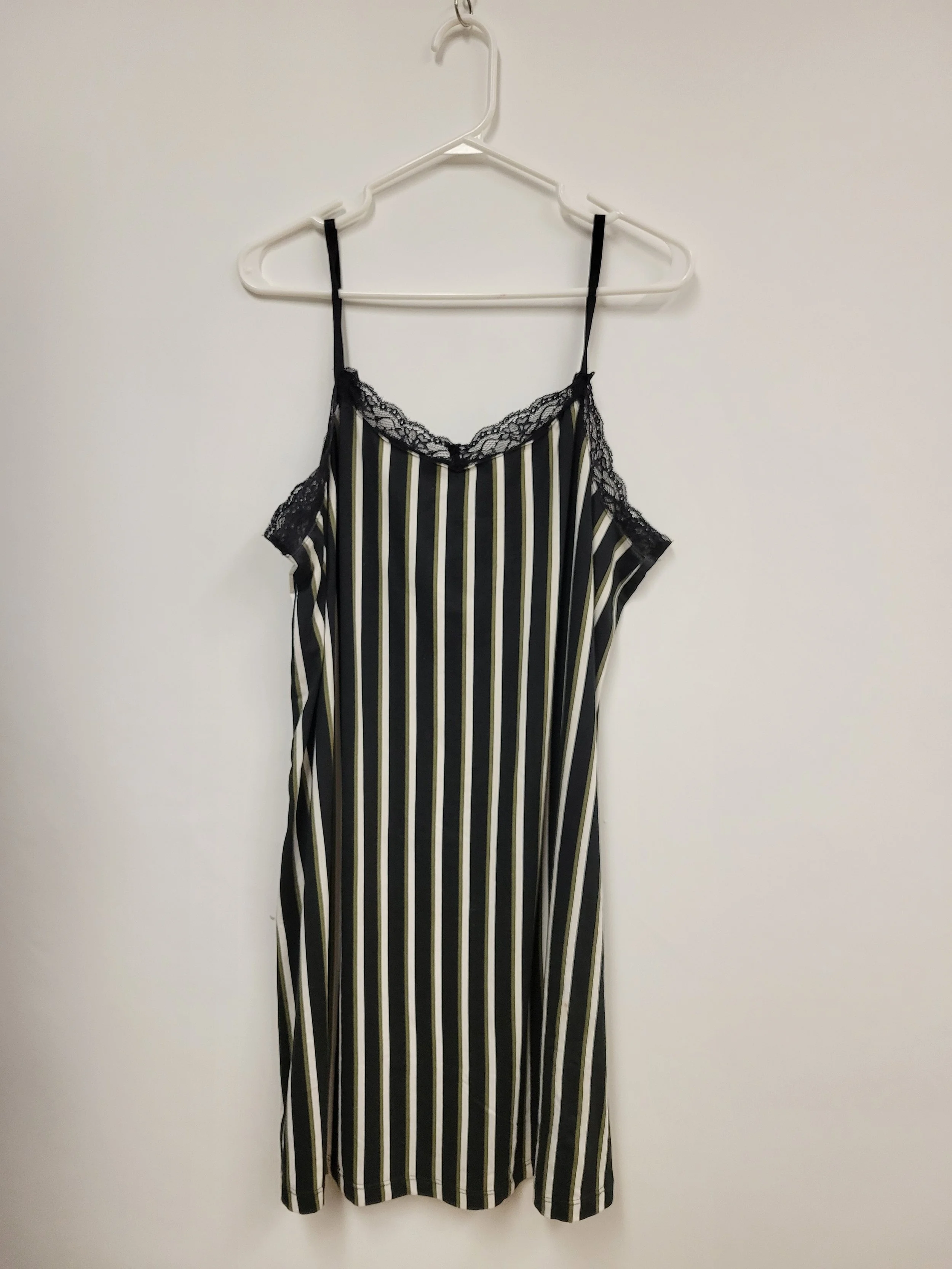 uisette rayée noire, kaki et crème, MIIYU, XL