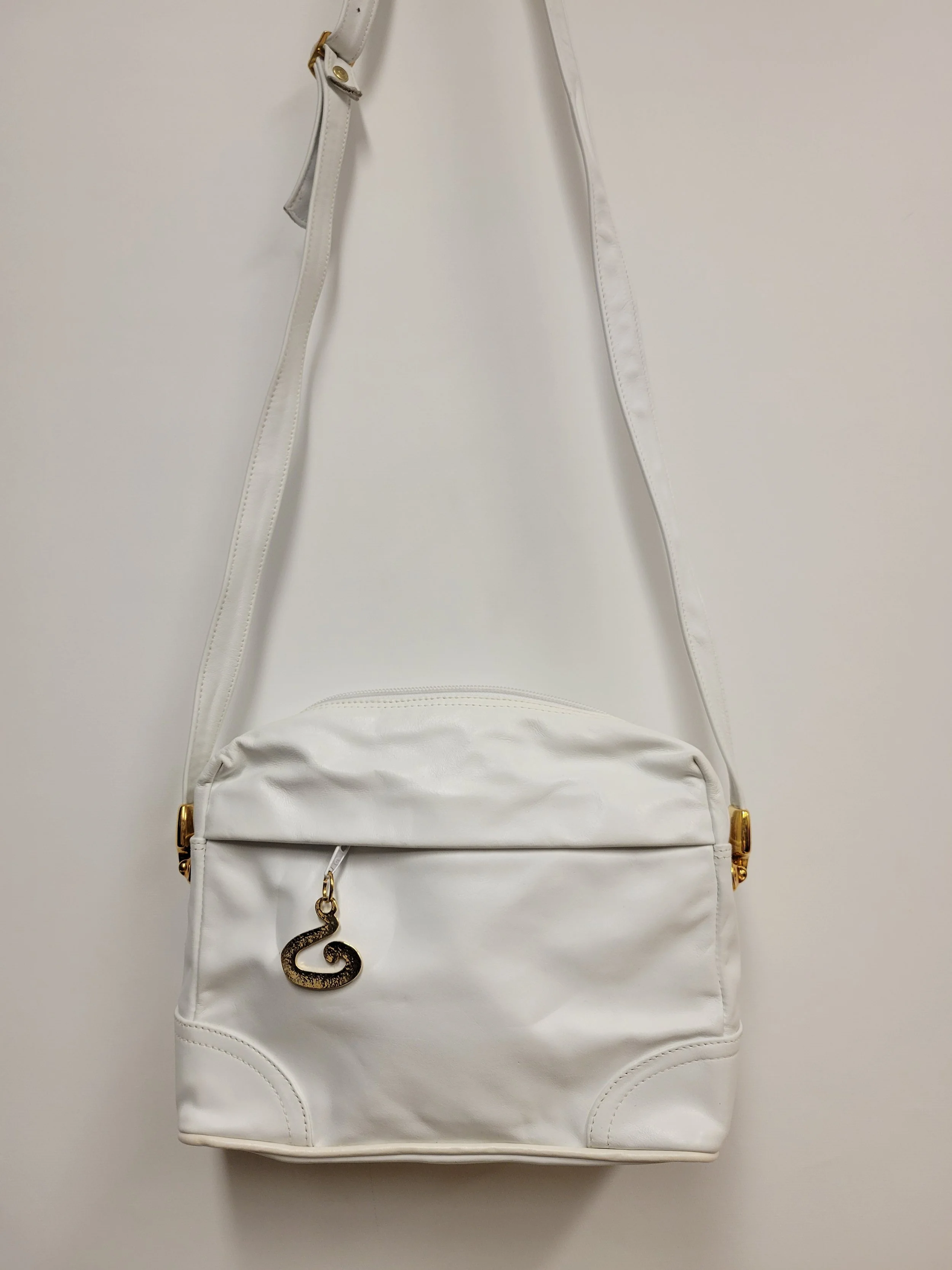 Sac à main bandoulière blanc, fait au Canada, largeur 10 po