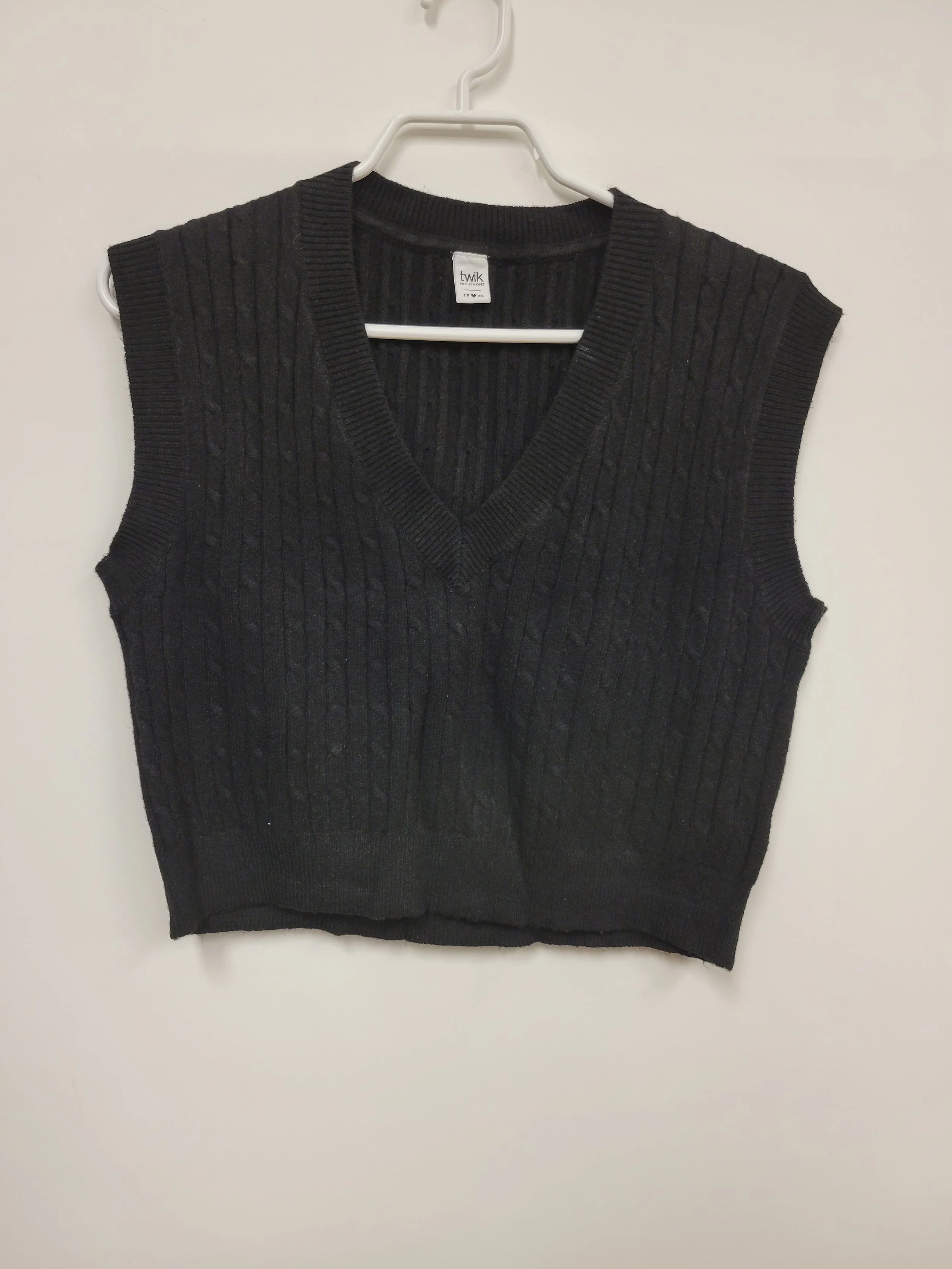 Débardeur en tricot noir, Twik, XS