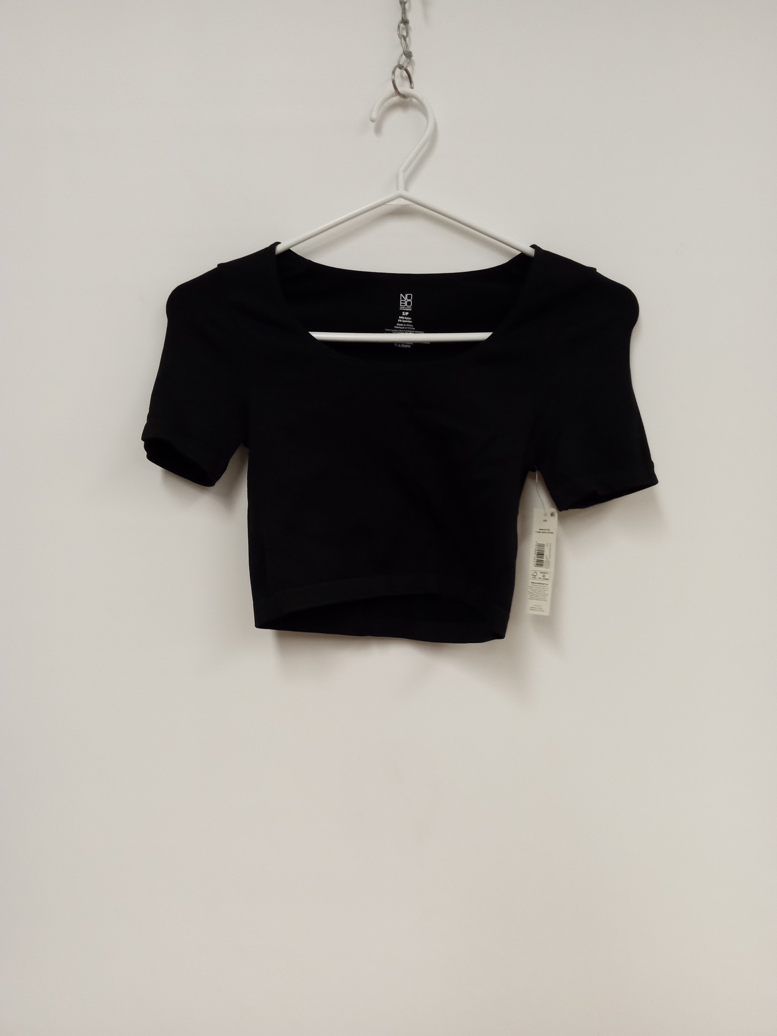 NEUF - Crop top ajusté noir, NOBO, S