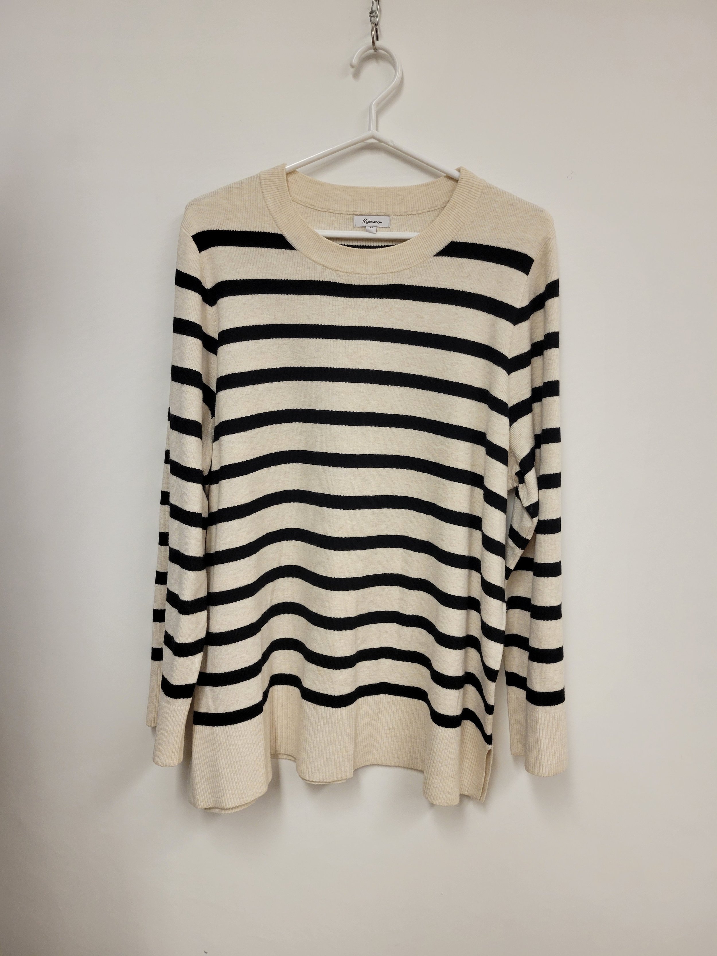 Chandail crème rayé noir, Reitmans, 2X