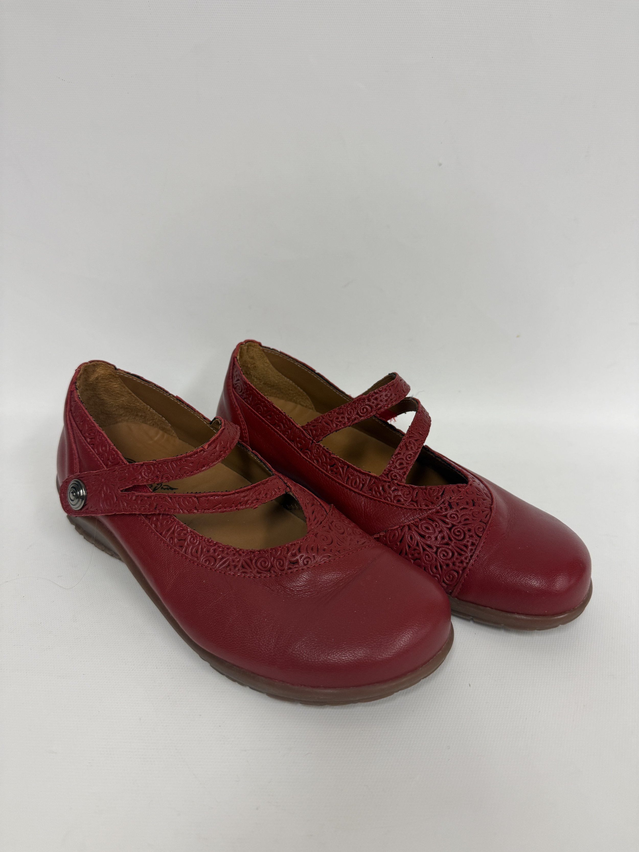 Chaussures en cuire rouge, Portofino (fait en Espagne), pointure 7