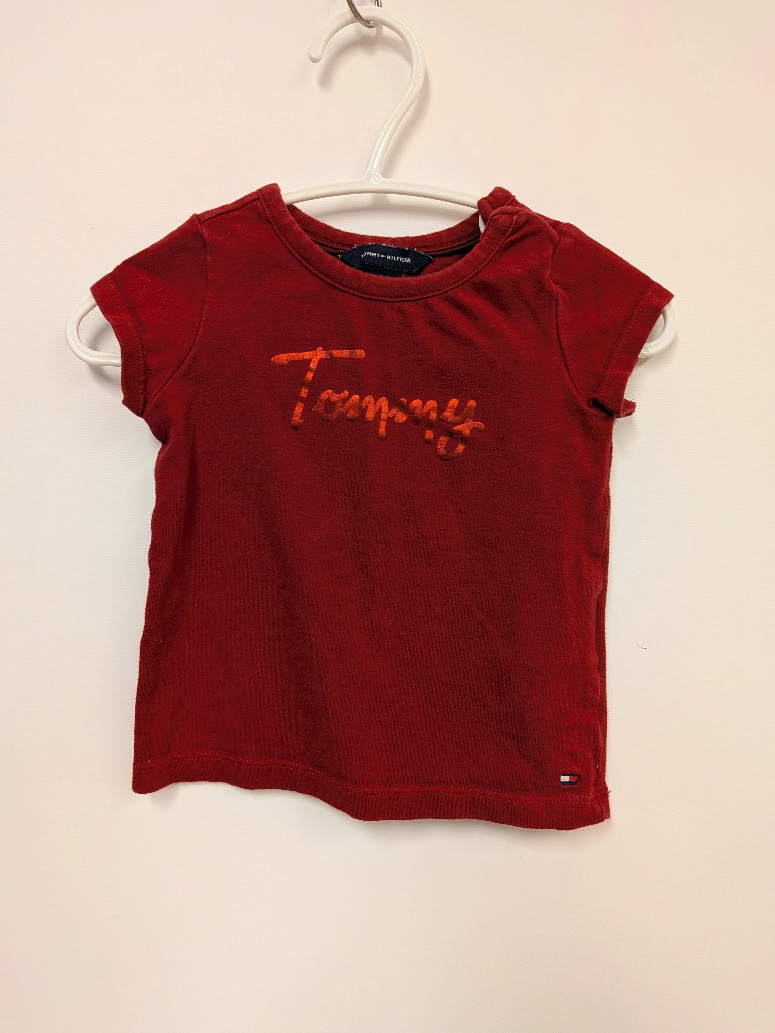 T-shirt rouge logo métallique, Tommy Hilfiger, 3-6 mois