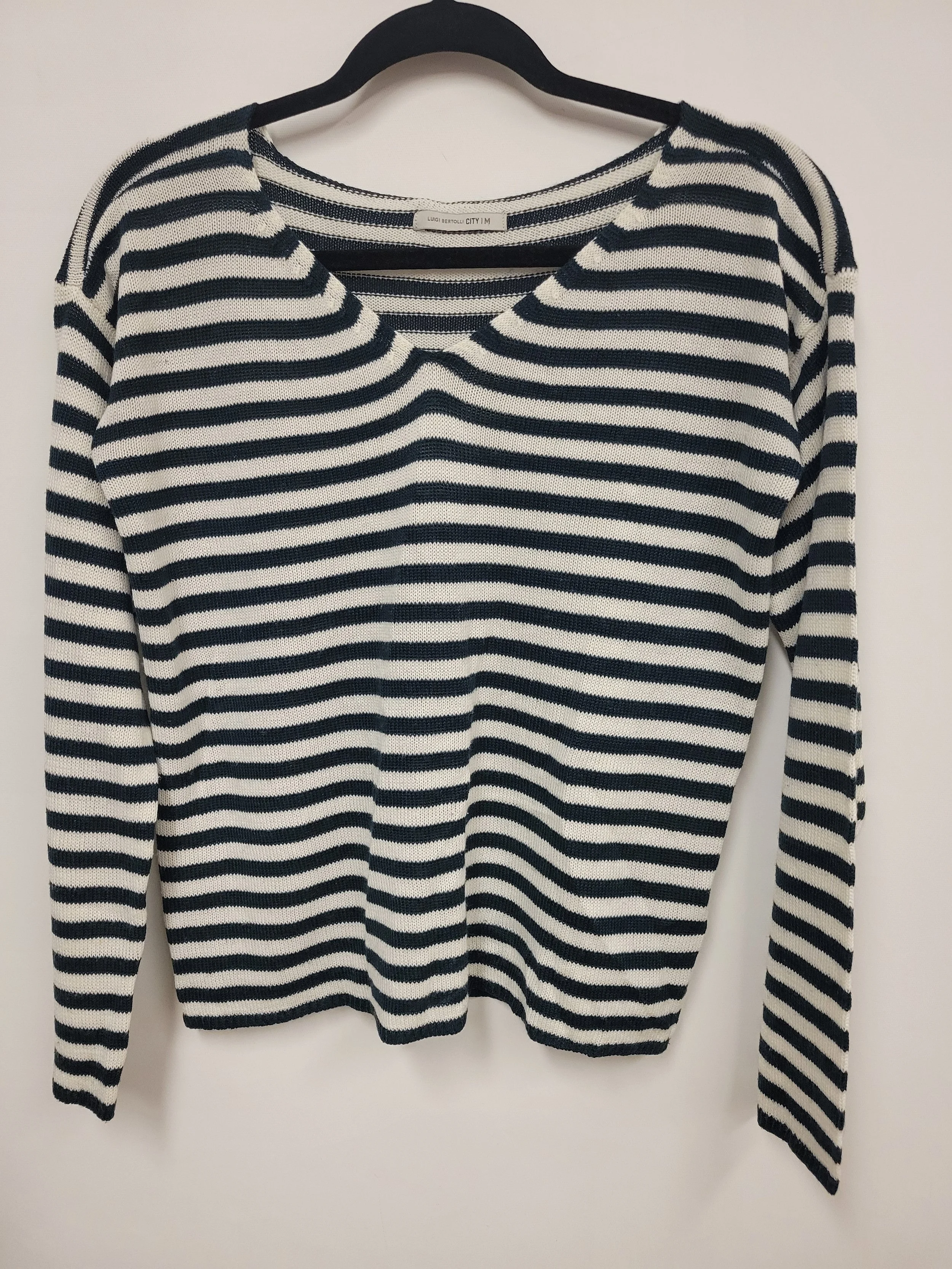Haut a rayures vert-blanc, Luigi Bertolli, M