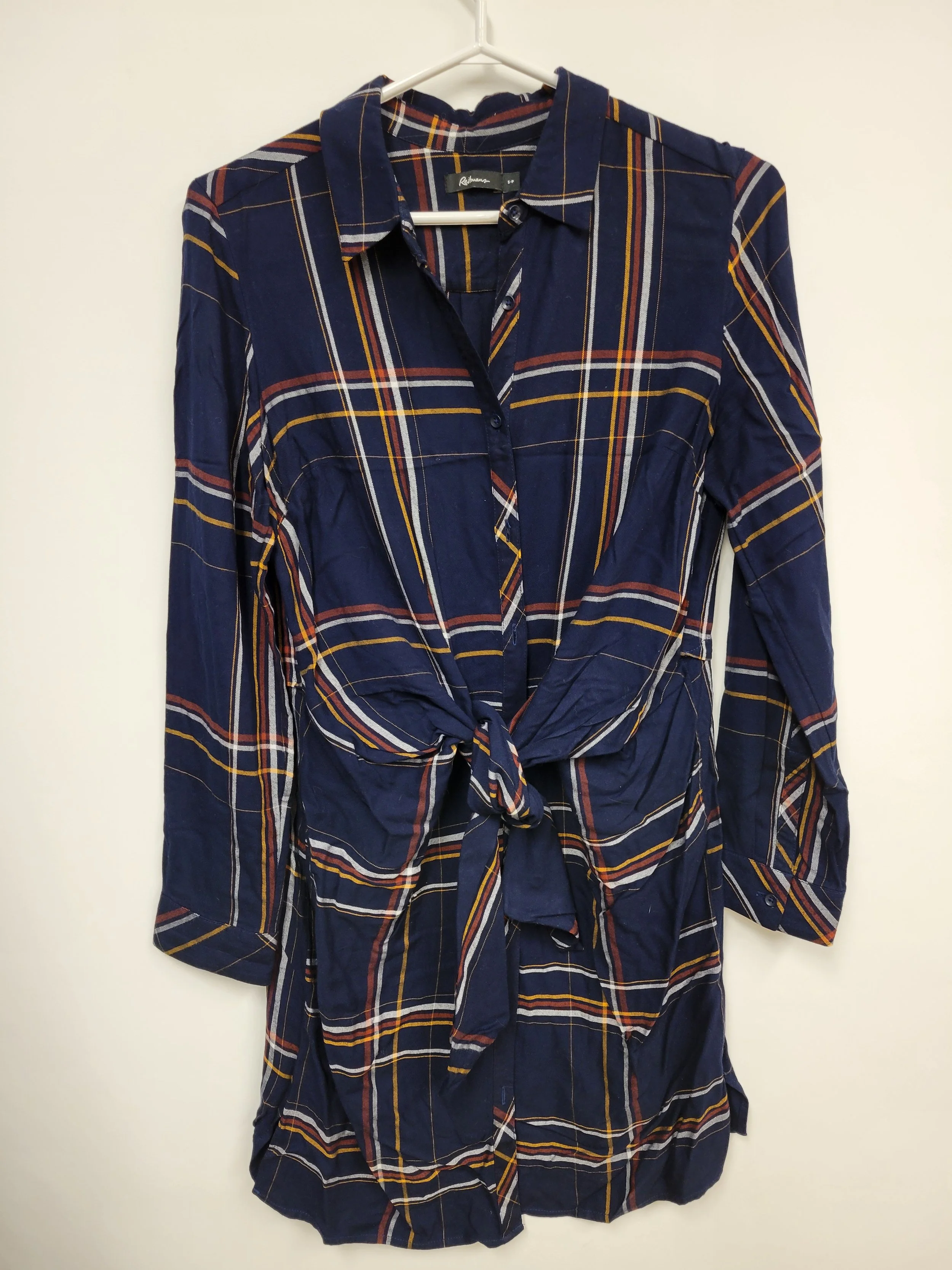 Robe/chemise à carreaux, nouée à l'avant,  Reitmans, S