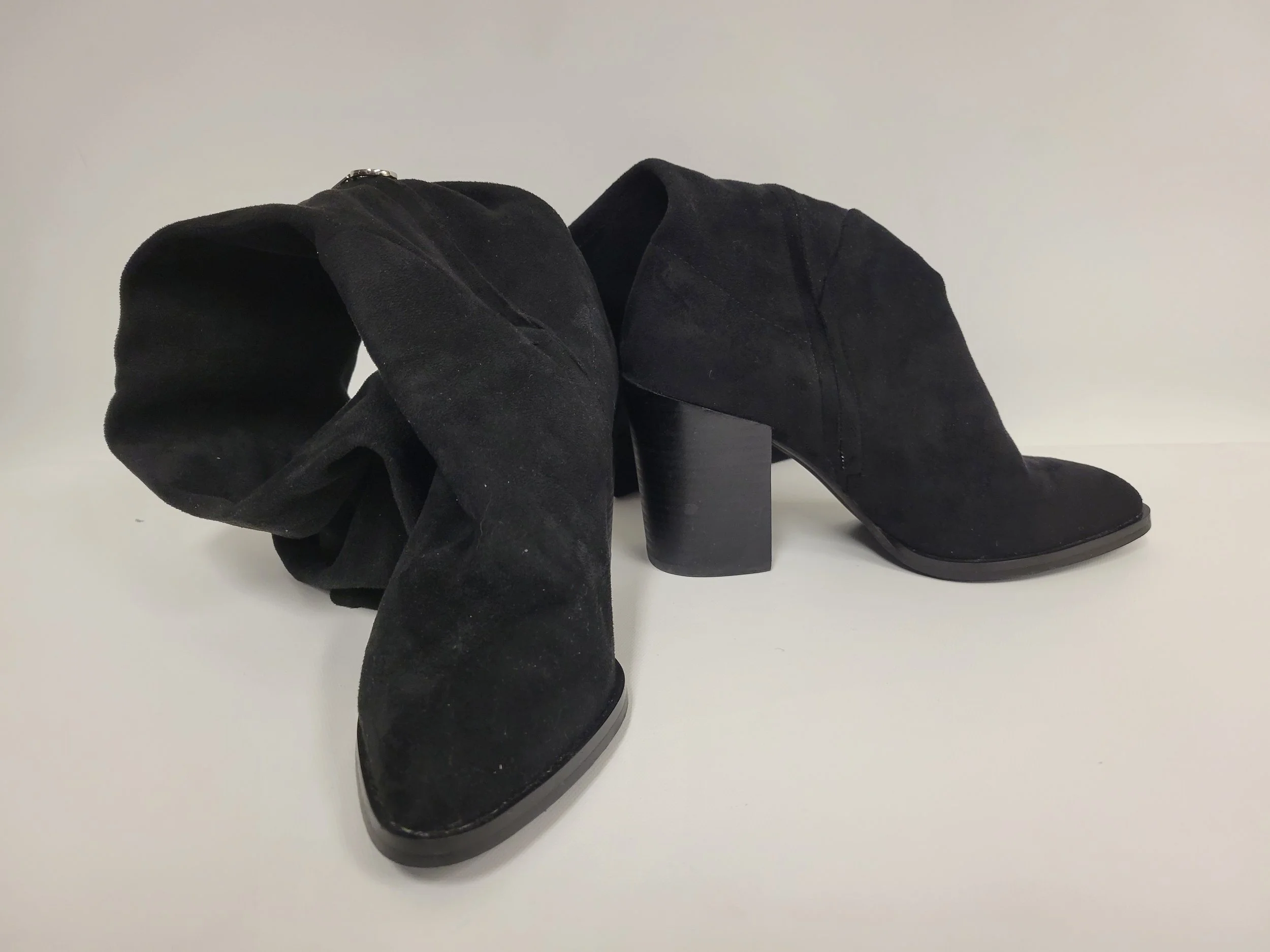 longues bottes a talon haut noir, grandeur 7