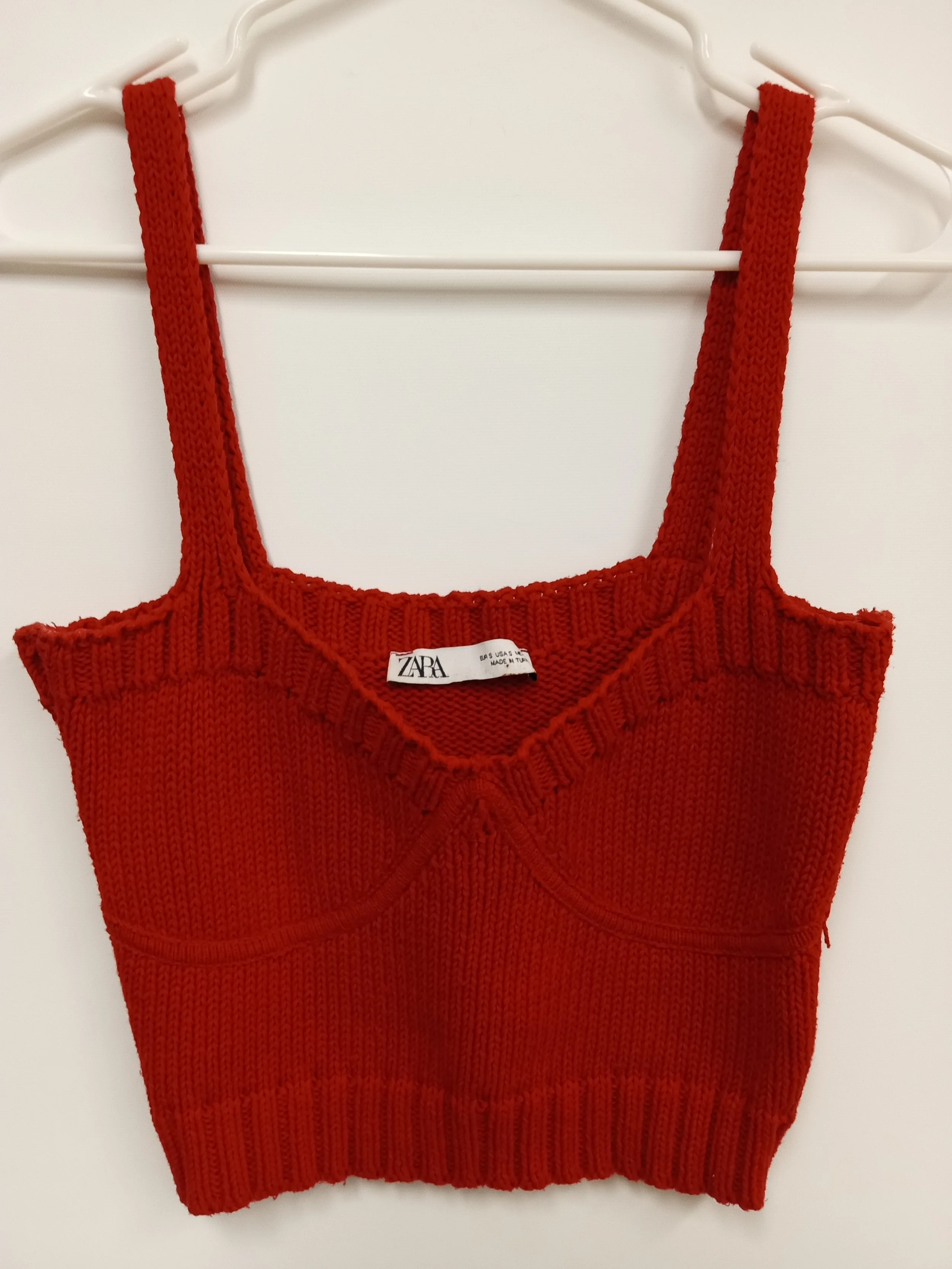 Débardeur rouge en tricoté, Zara, S