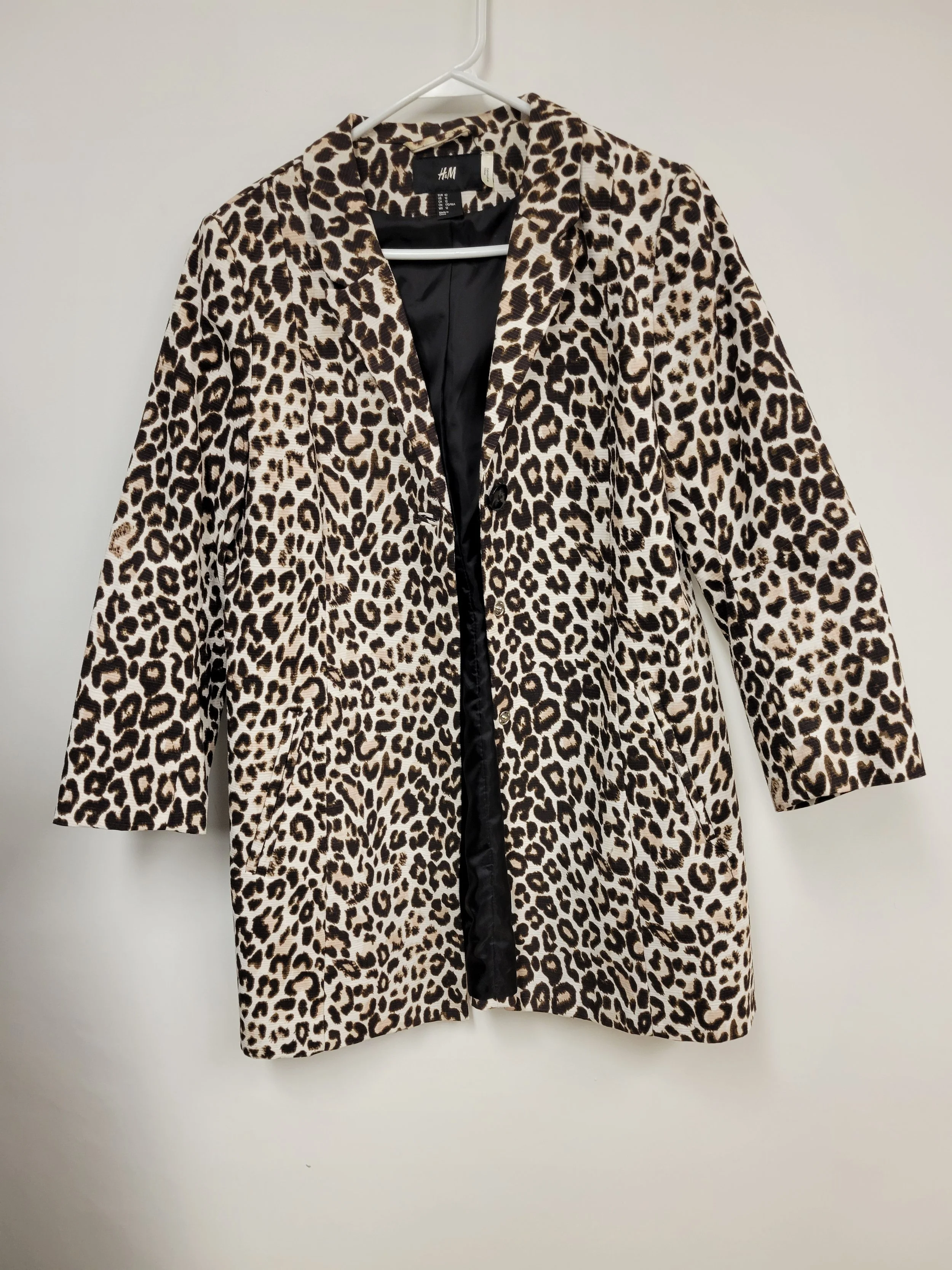 Veston long léopard, H&M, taille 12
