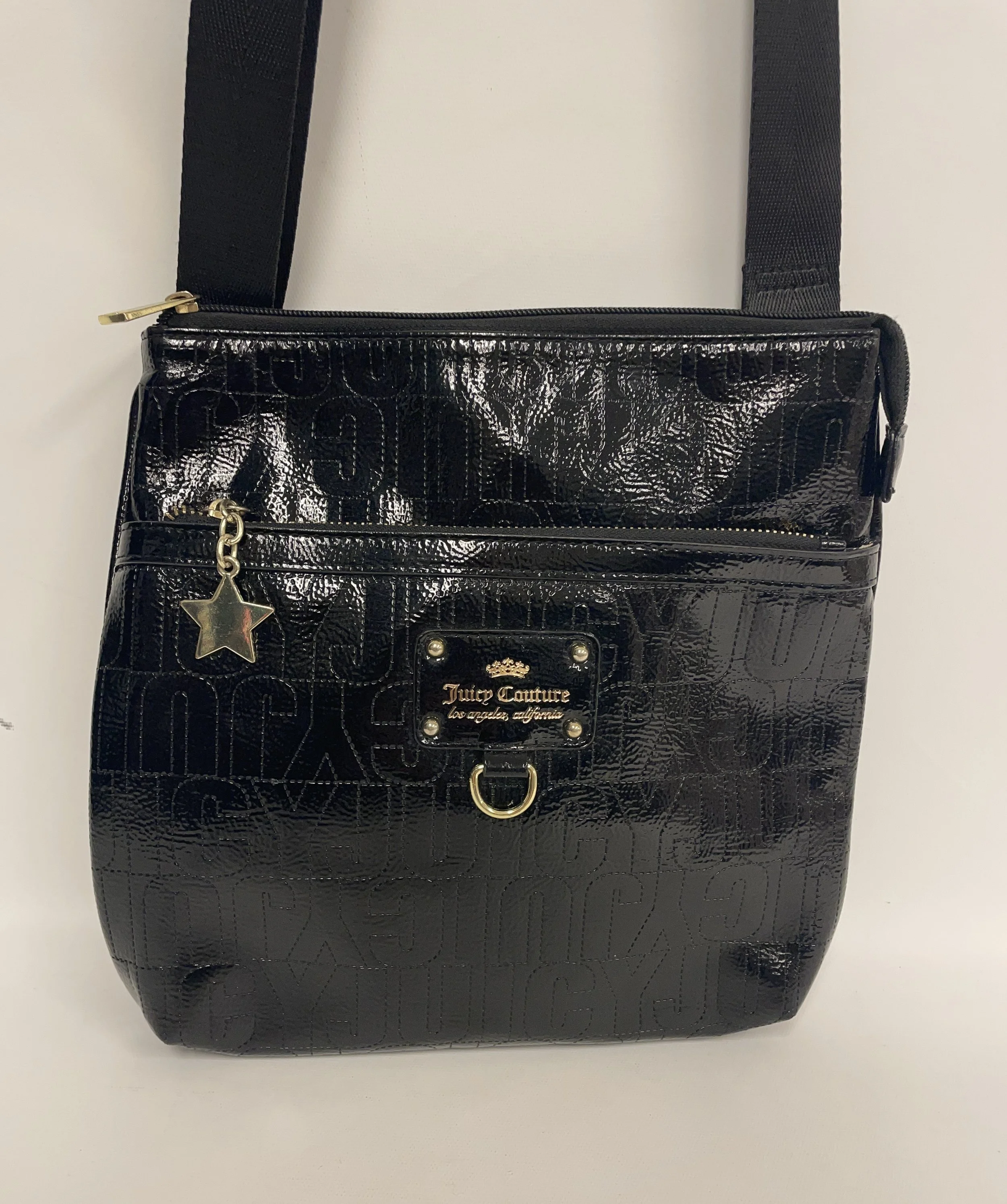 Sac à main noir avec courroie, JUICY COUTURE, 10 po 1/2 H et L.