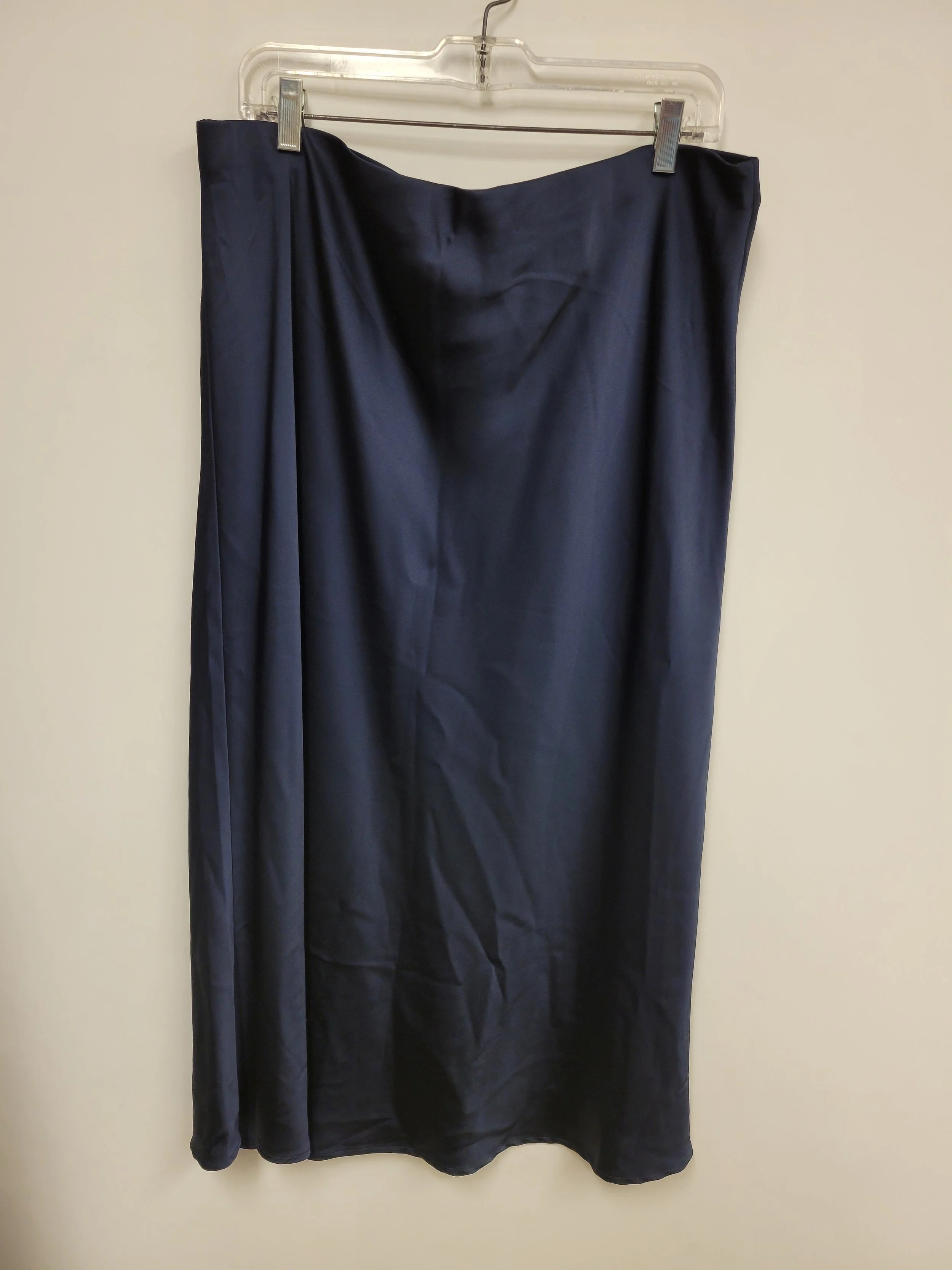 Jupe longue en satin marine, H&M, XL