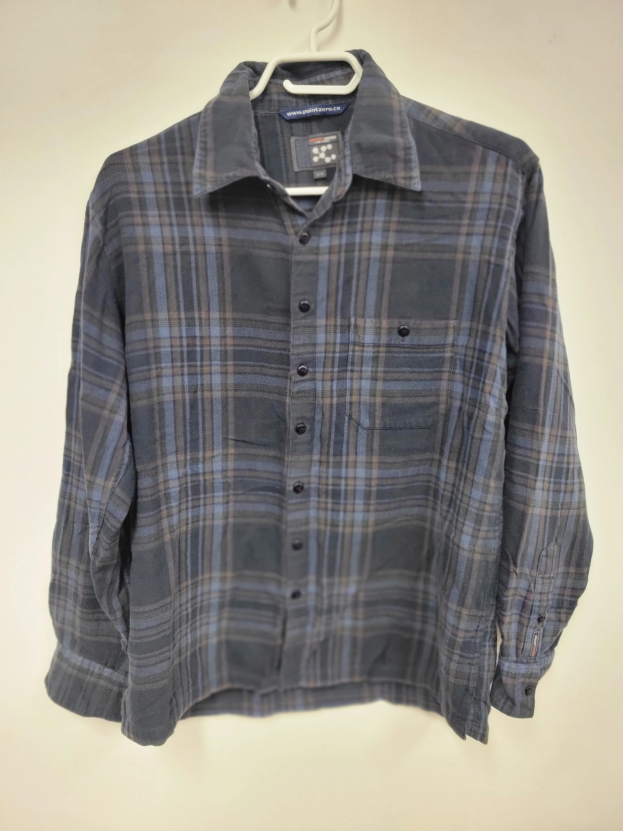 chemise en flanelle marine, point zero, taille S