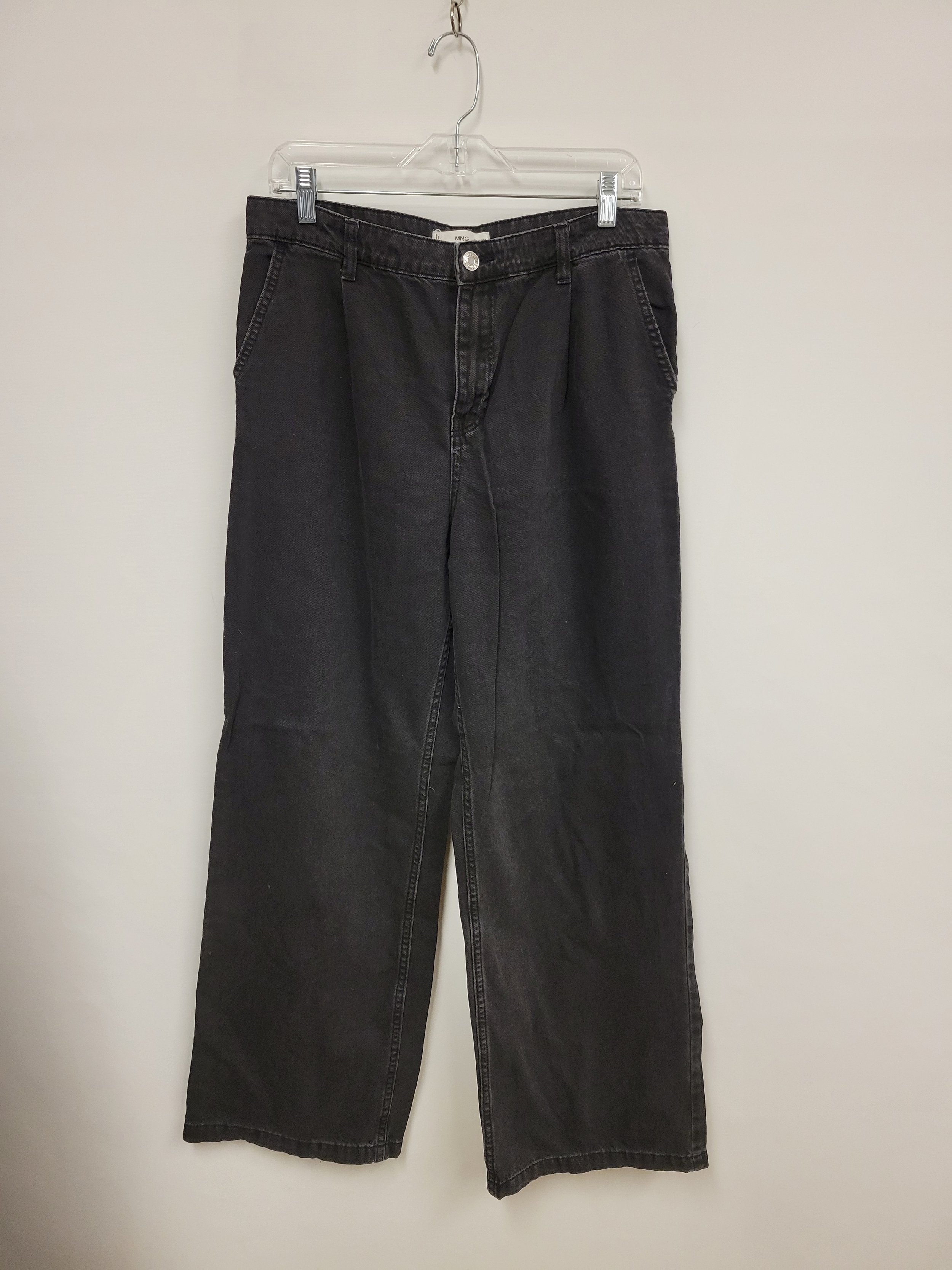 Jeans jambe large gris foncé, MNG, 8
