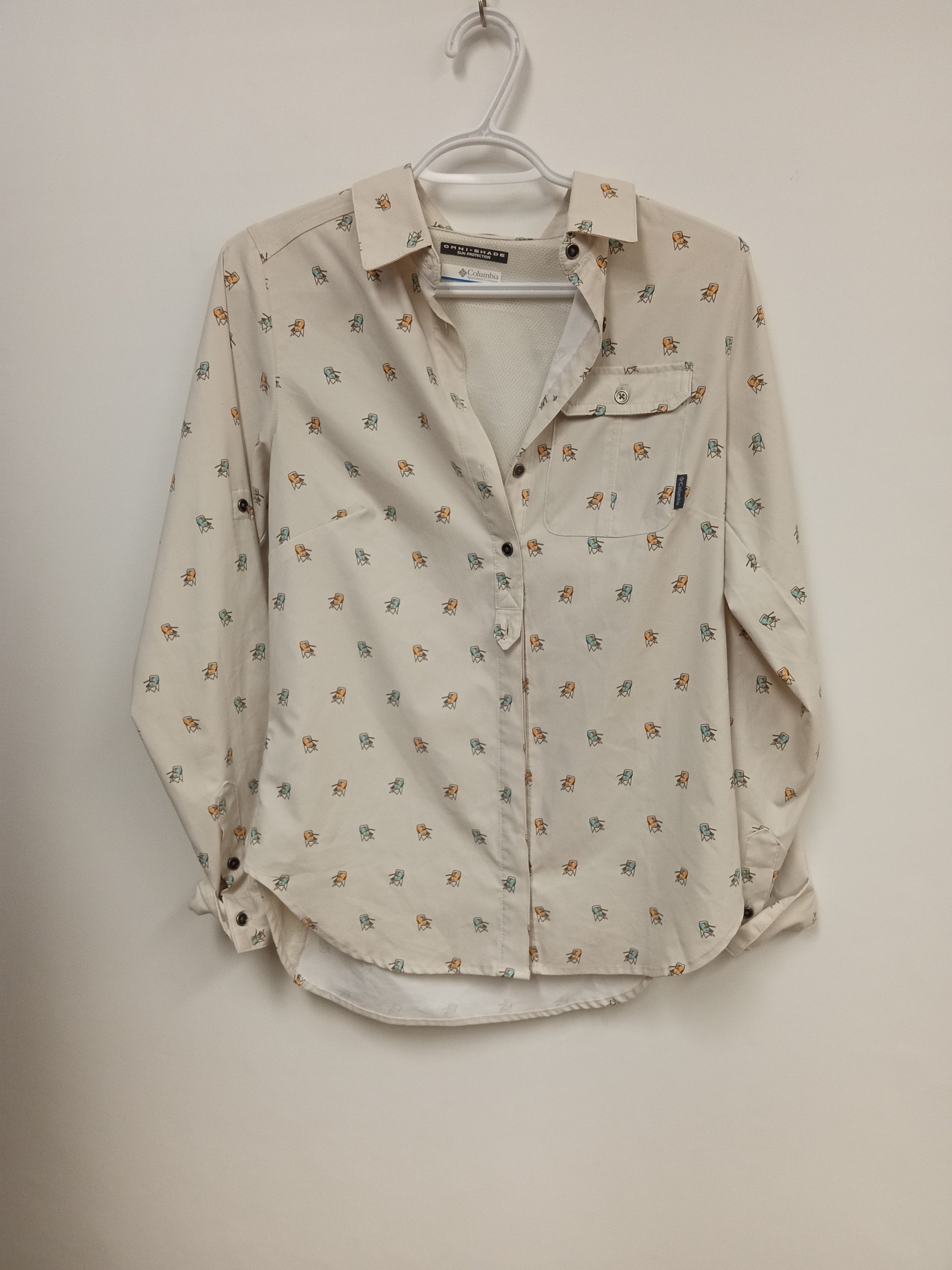 Chemise avec motif, beige, Columbia, XS