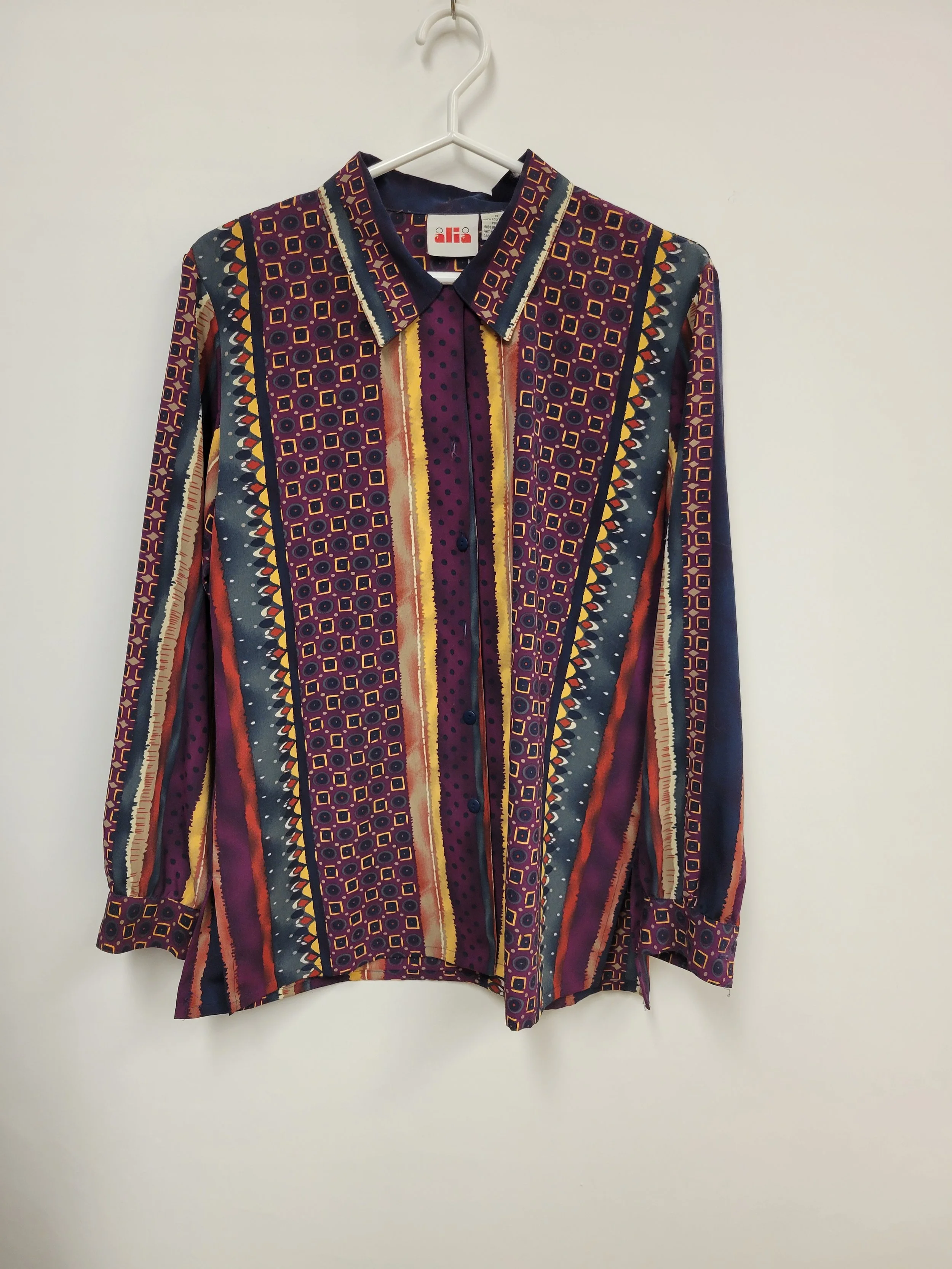 Chemise à motif coloré, Alia, taille 8 (ample, fait L)