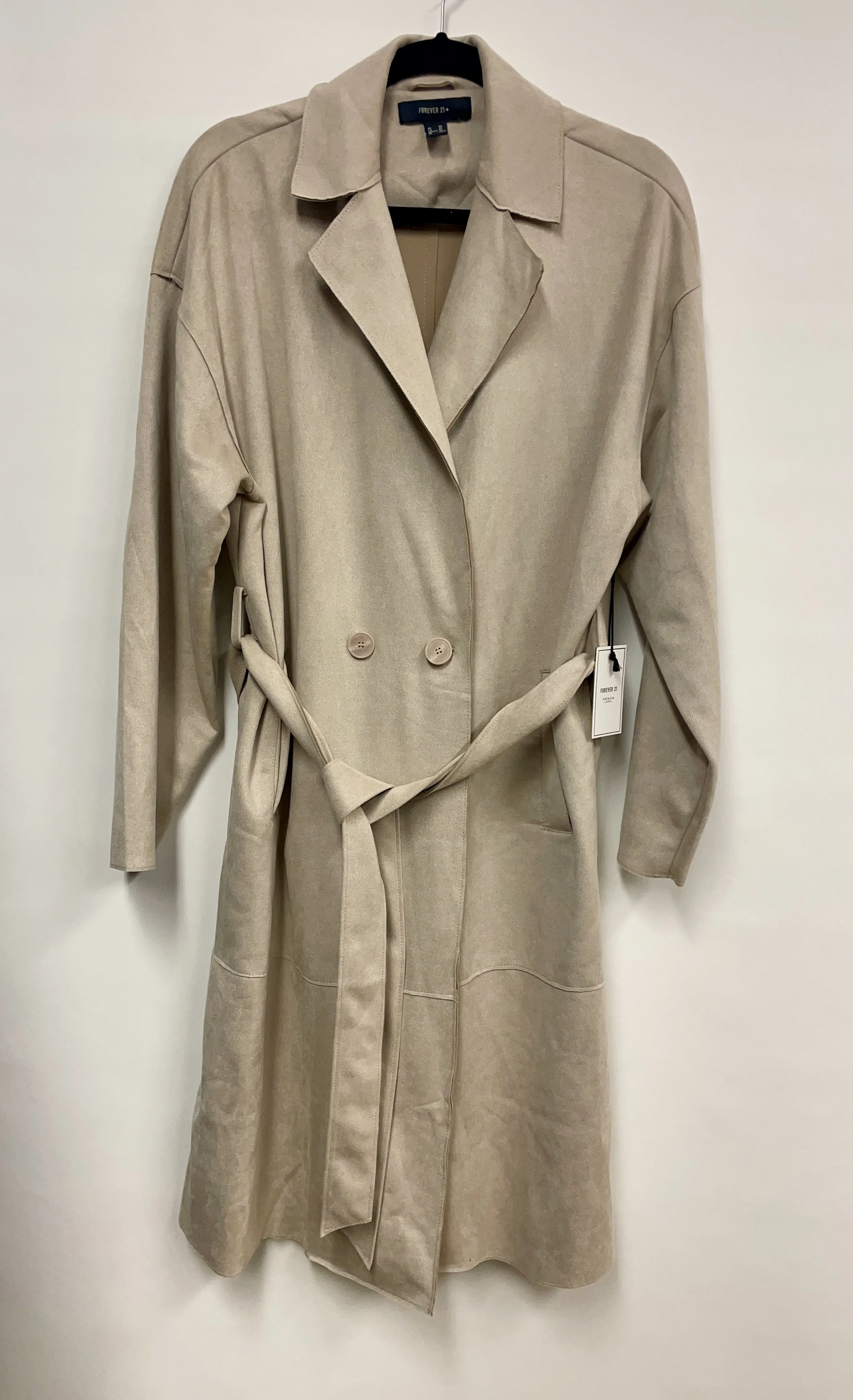 NEUF, manteau long beige mince en suédine, FOEVER 21 premium, XL.