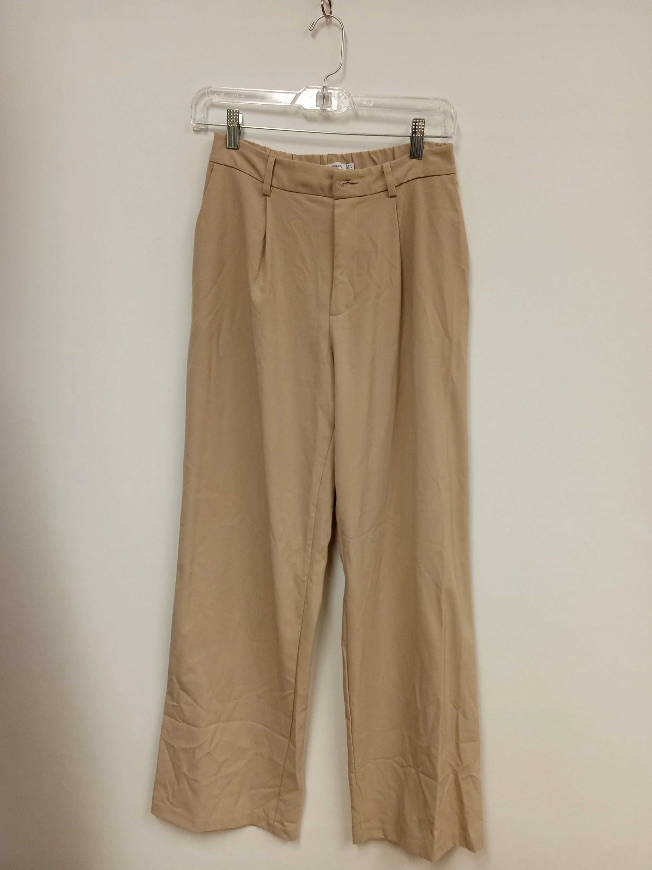 Pantalon large, beige, Stradivarius, Taille 4