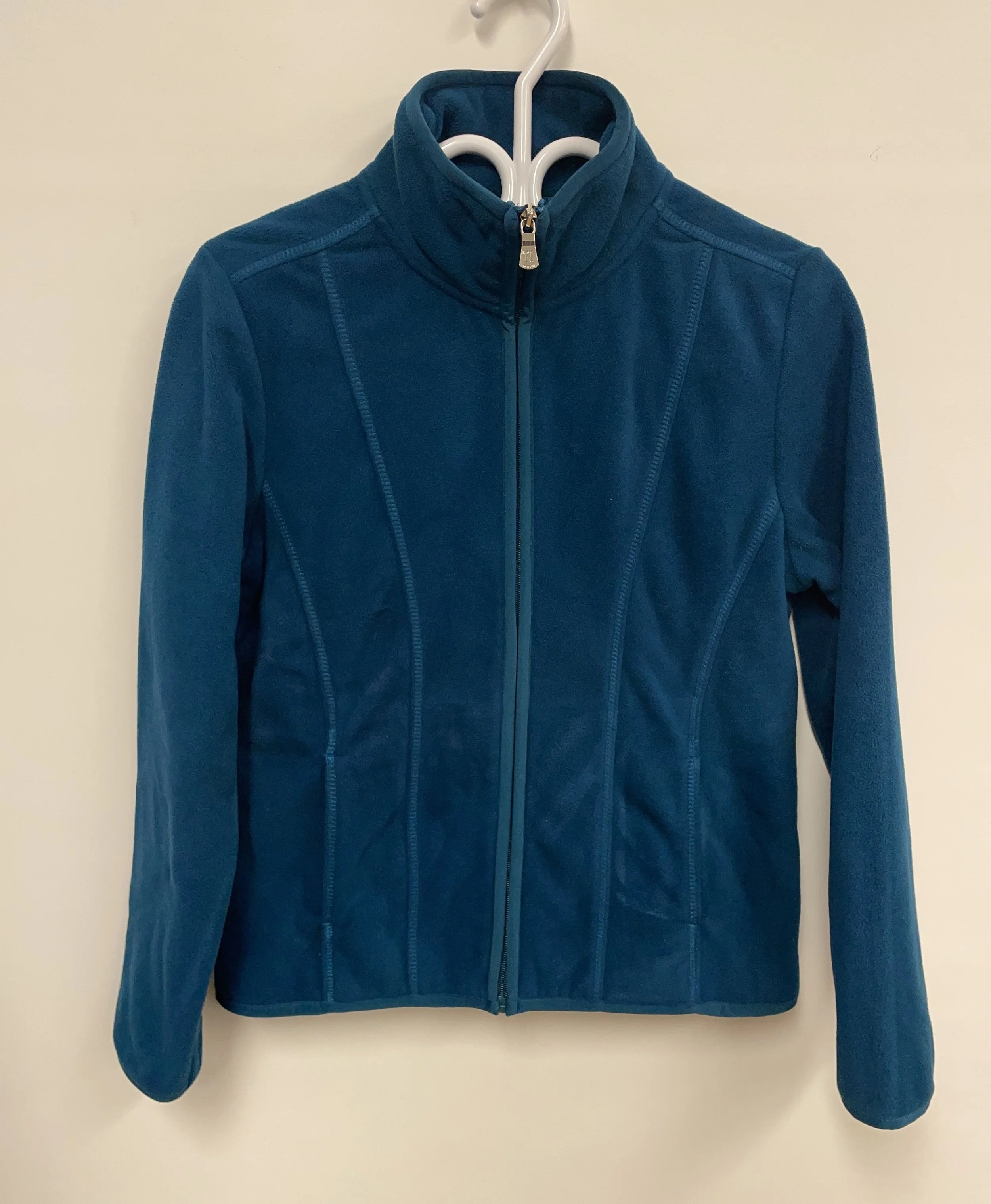 Polar vert/bleu, NOTICE PETITE, taille S.