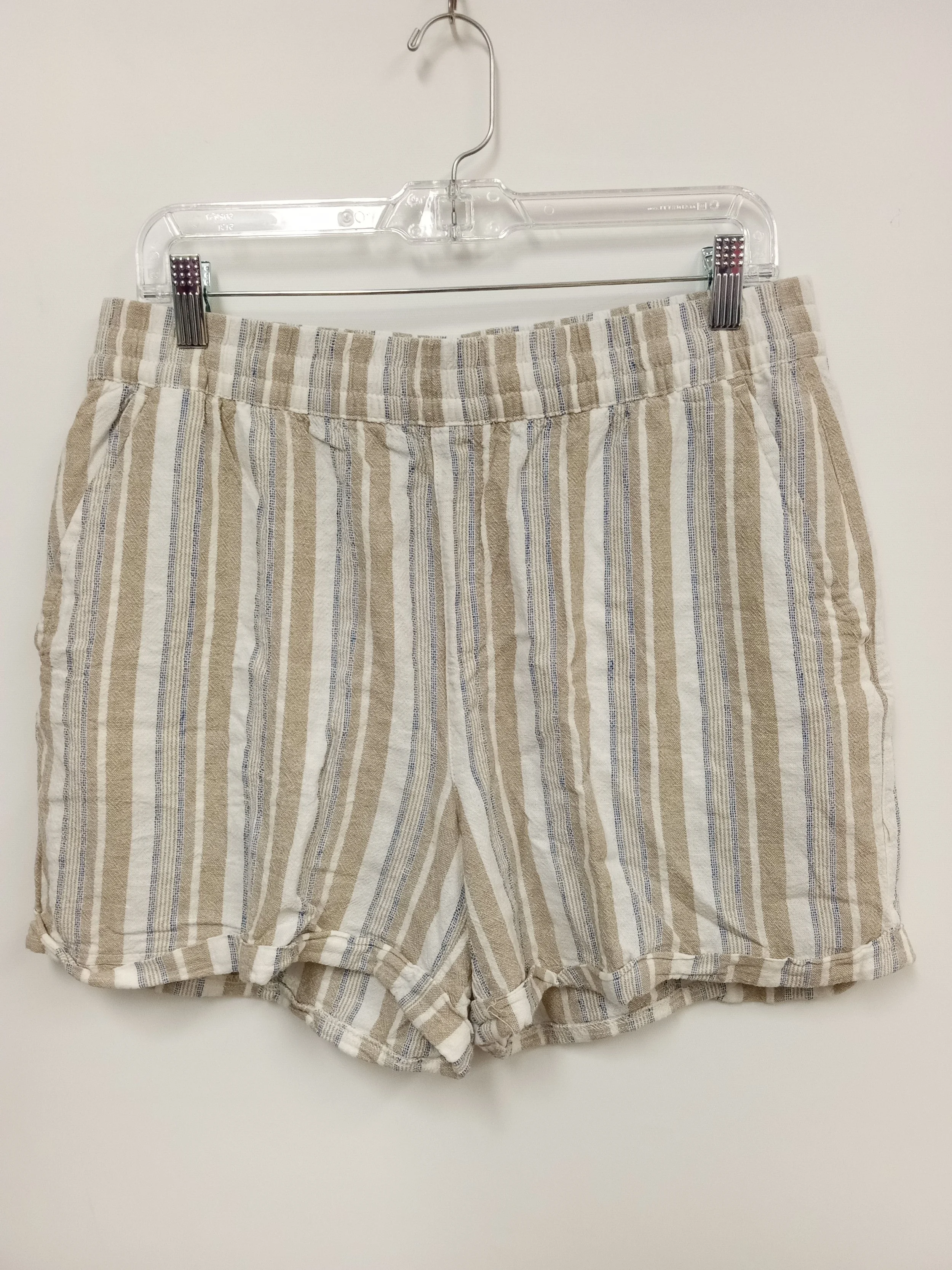 Short rayé beige, blanc, et bleu, Frank and Oak, M