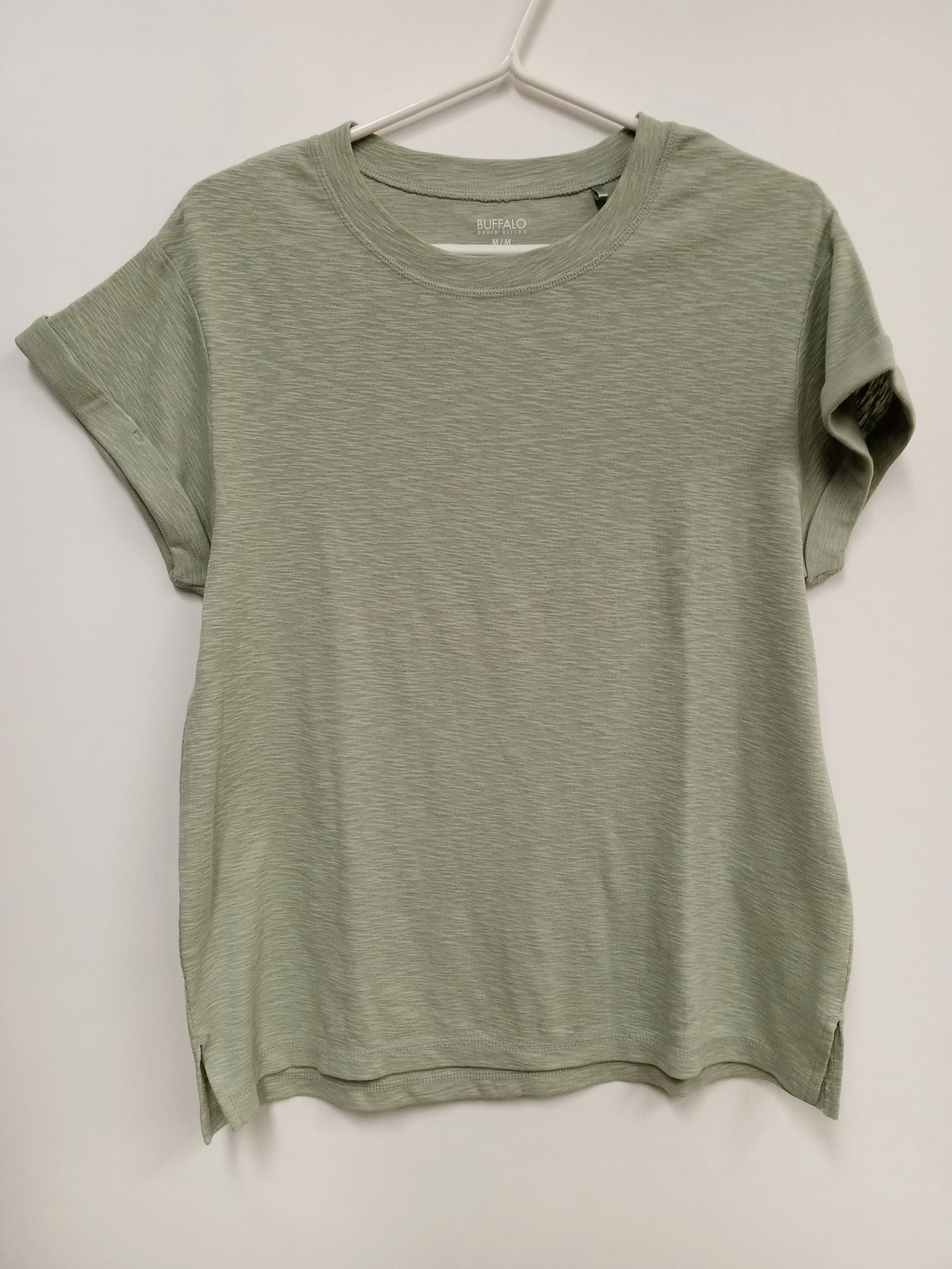 T-shirt vert pâle,  100% coton, Buffalo, taille M