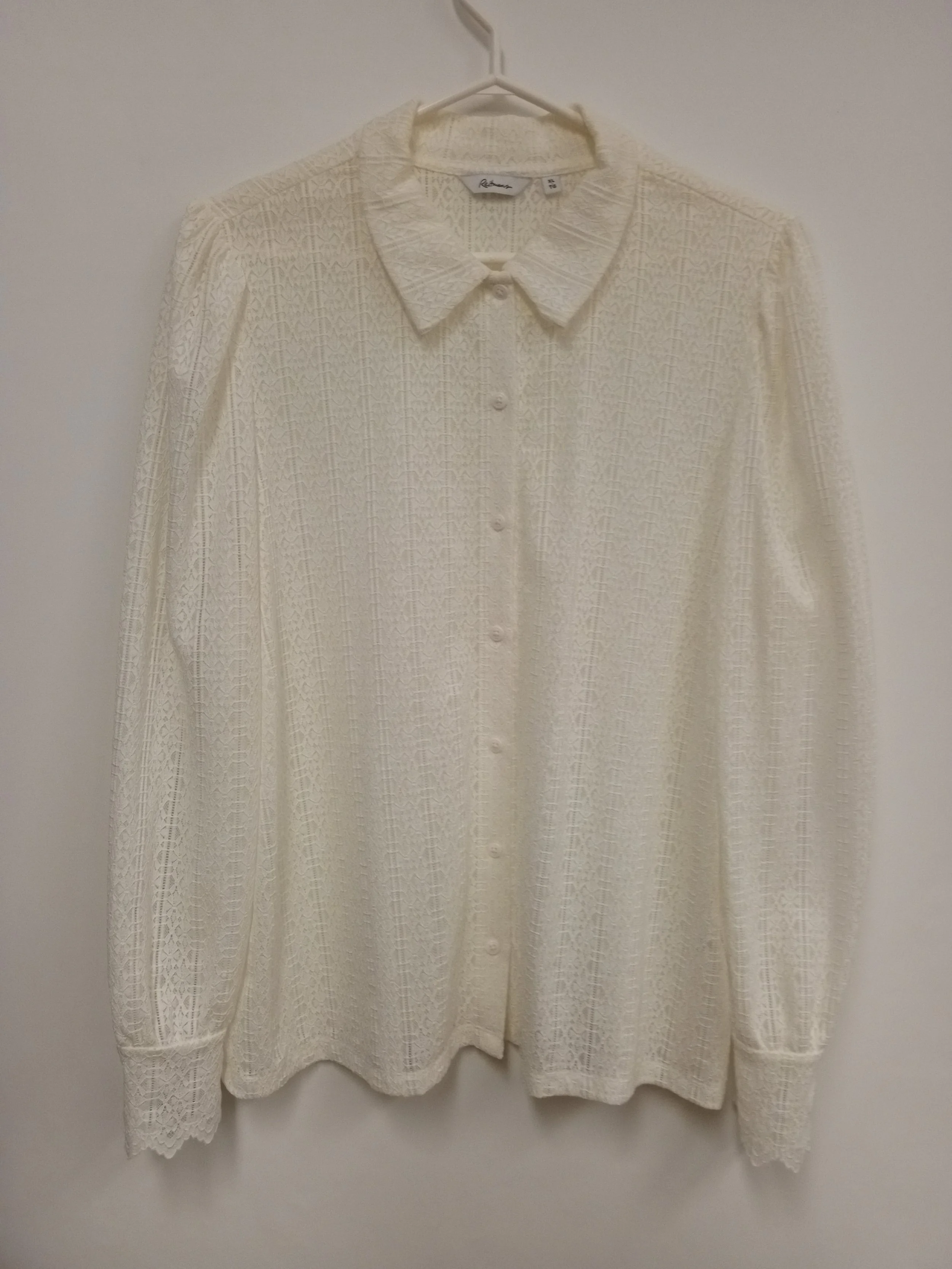 Chemisier ivoire en dentelle ajourée, Reitmans, XL