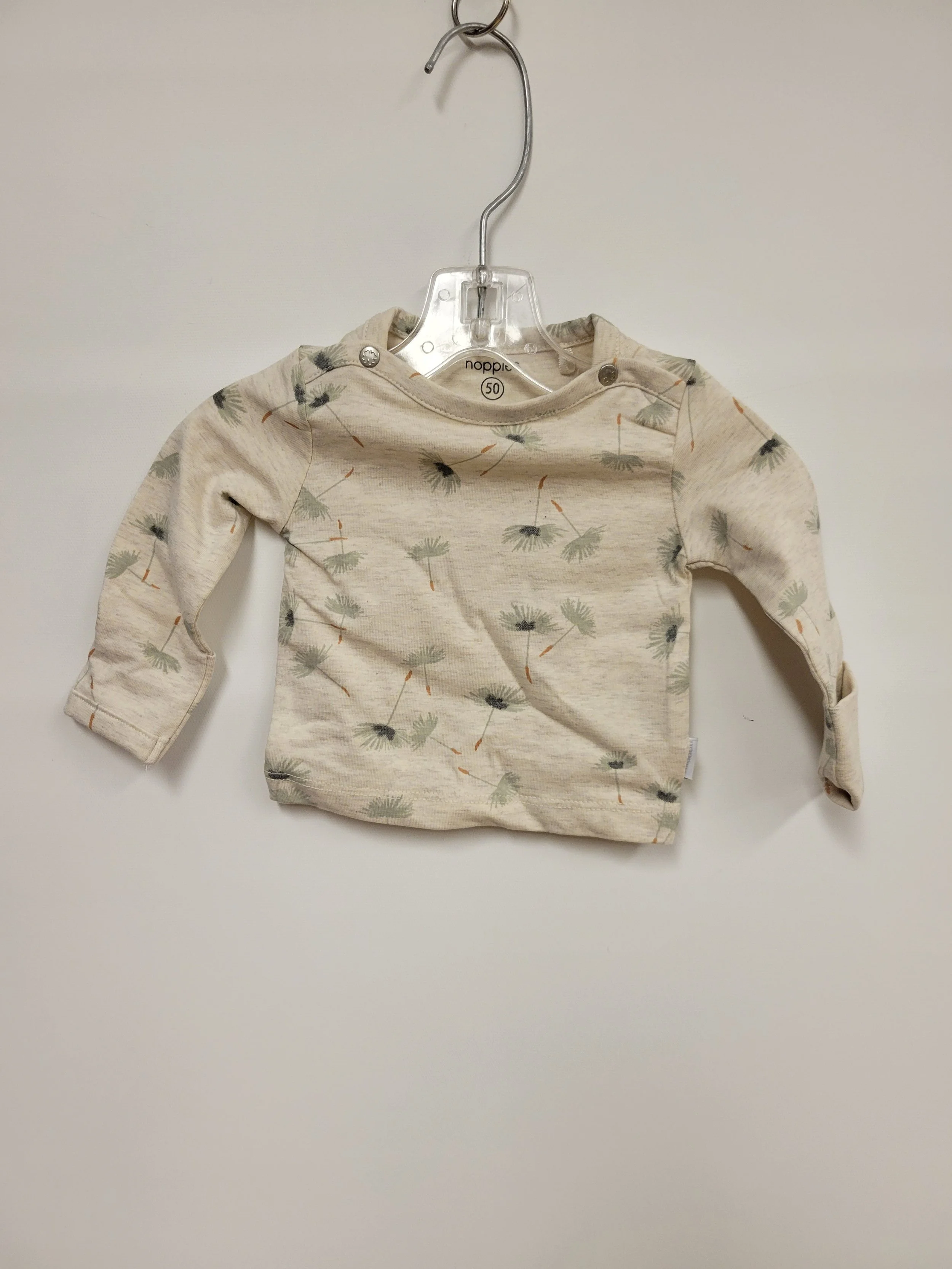 NEUF - Chandail beige motif pissenlit, coton bio, Noppies, 0-1 mois