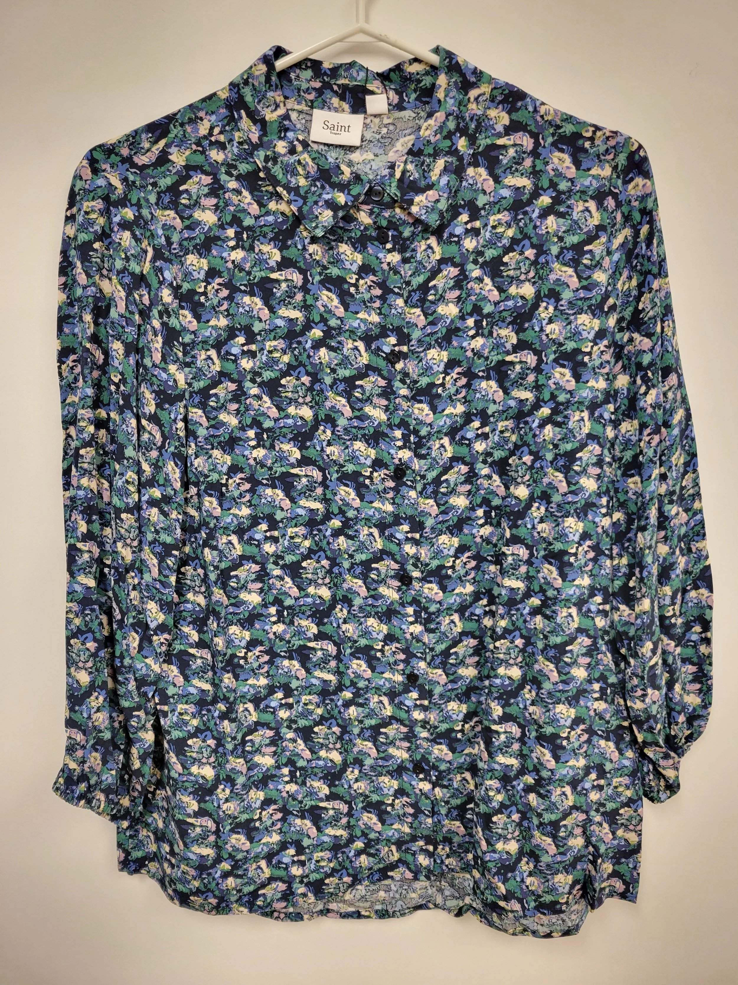 NEUF - blouse marine à motif vert,  saint tropez, s