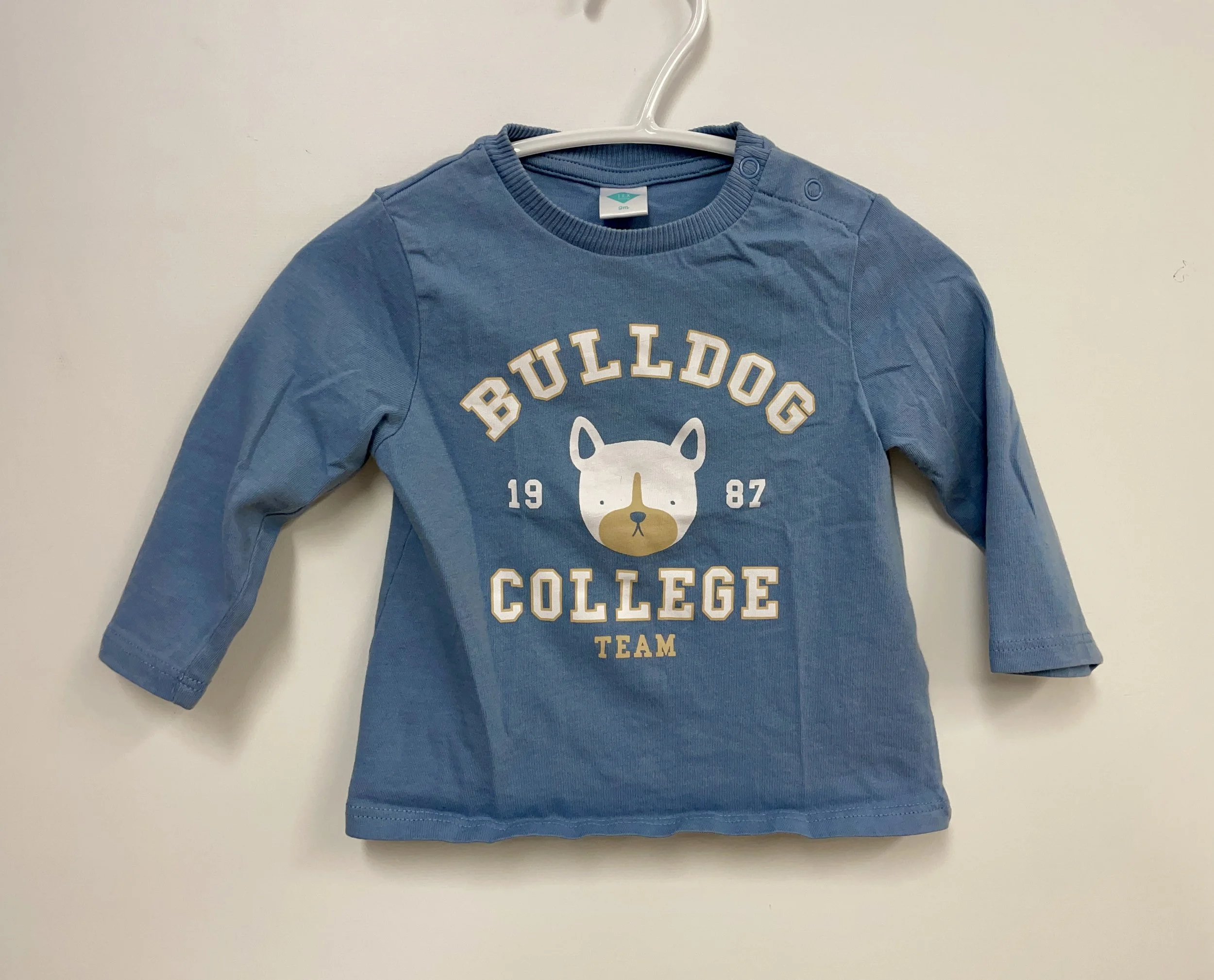 Chandail bleu, TEX BABY, 100% cotton, taille 9 mois.