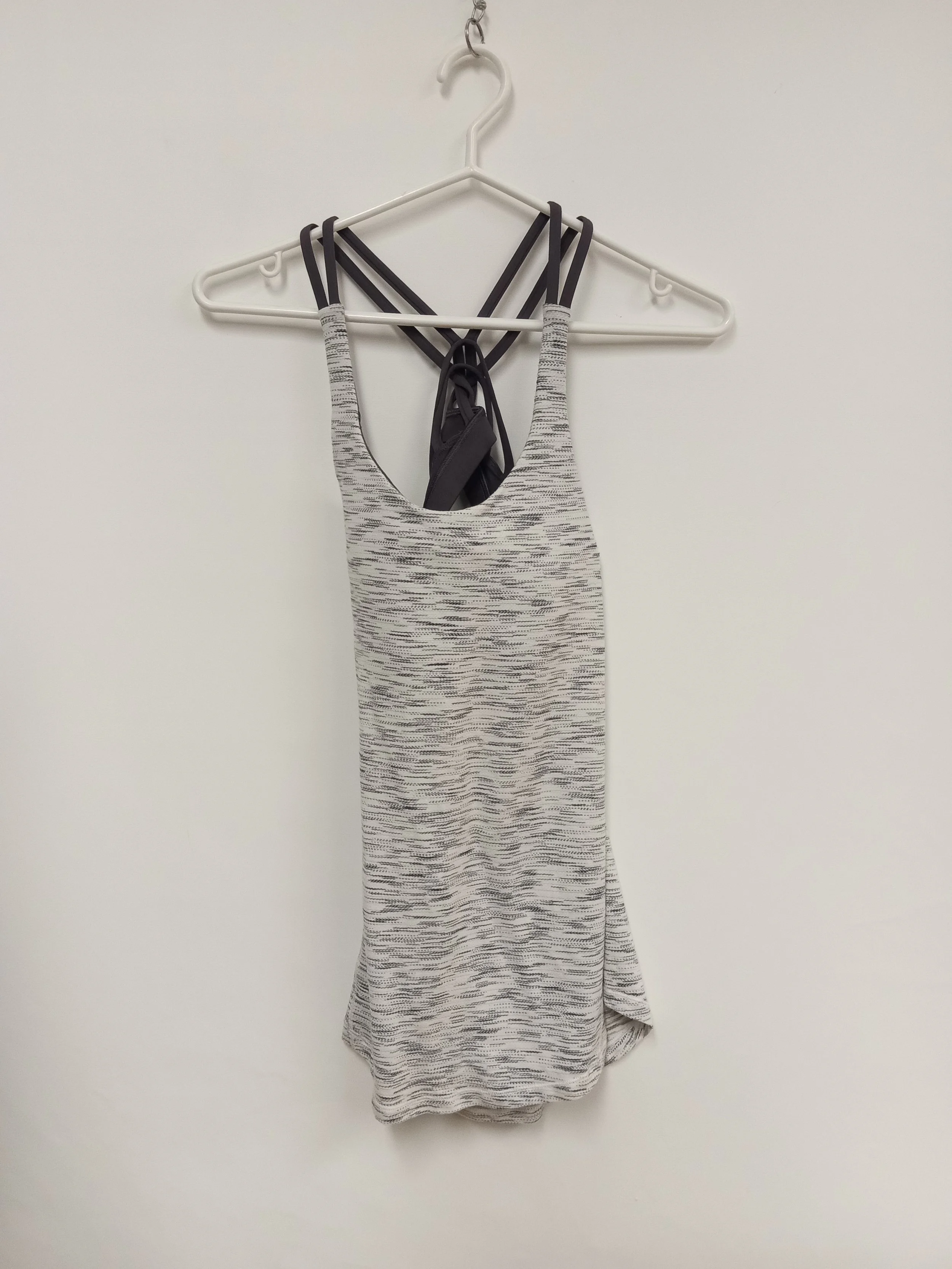 Haut sport sans manches, blanc et mauve, Lululemon, Taille 6