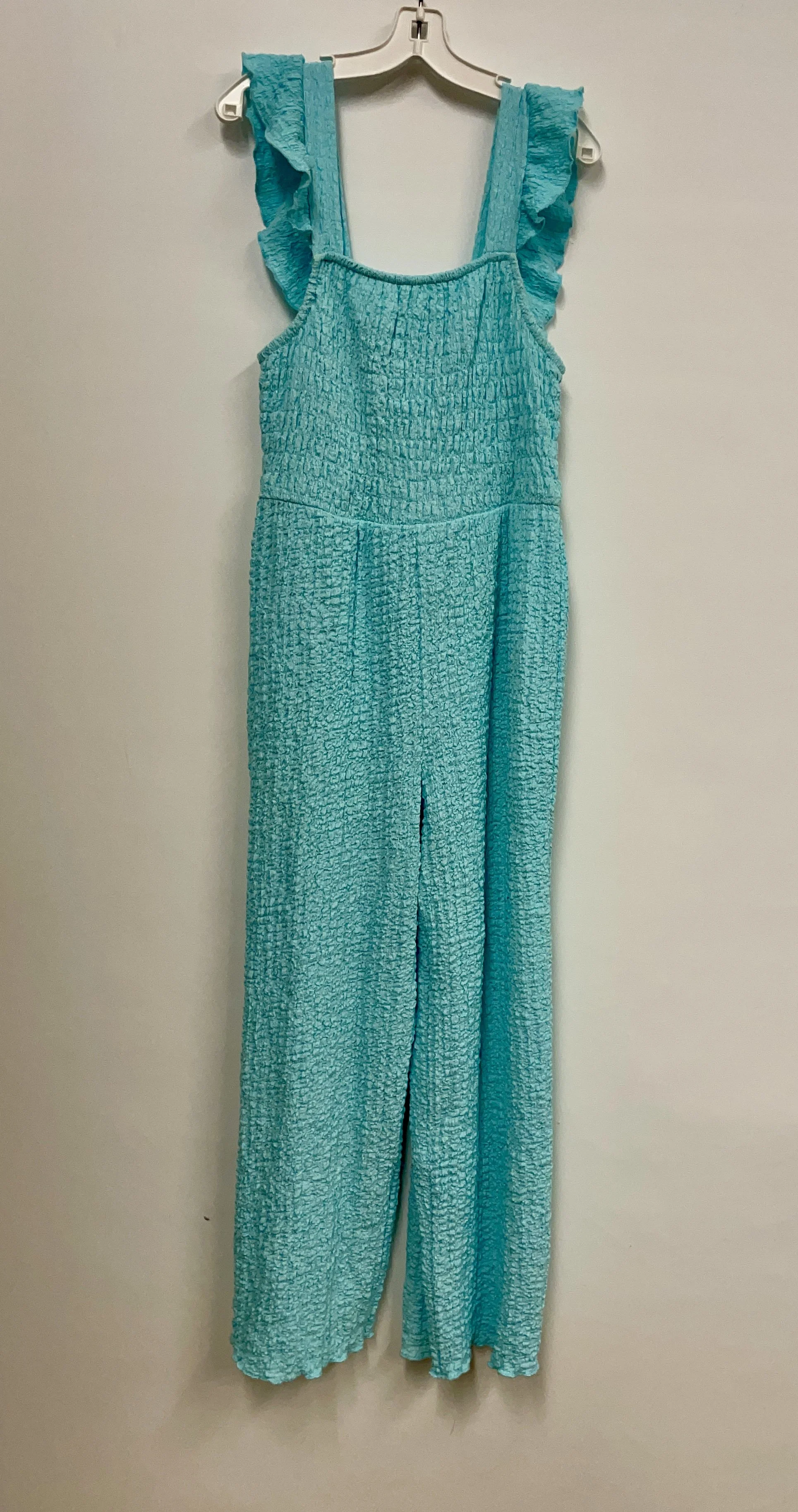 Combinaison/salopette légère turquoise, ZARA, en polyester, taille 9 ans.