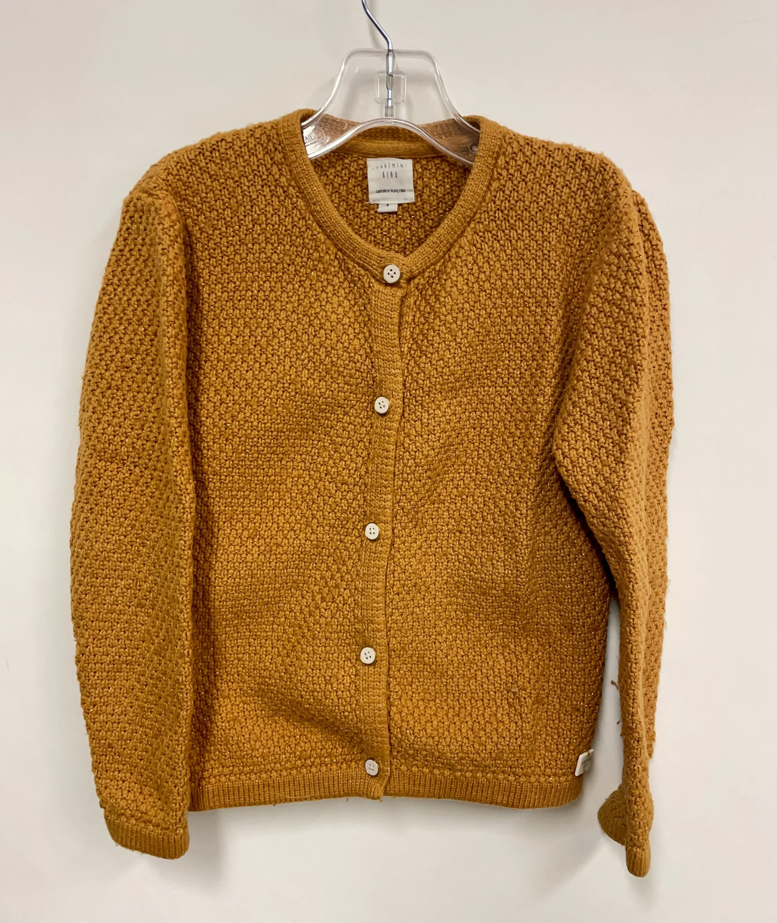 Veste couleur or scintillant, CARRÉMENT BEAU, français, 8 ans (126 cm).