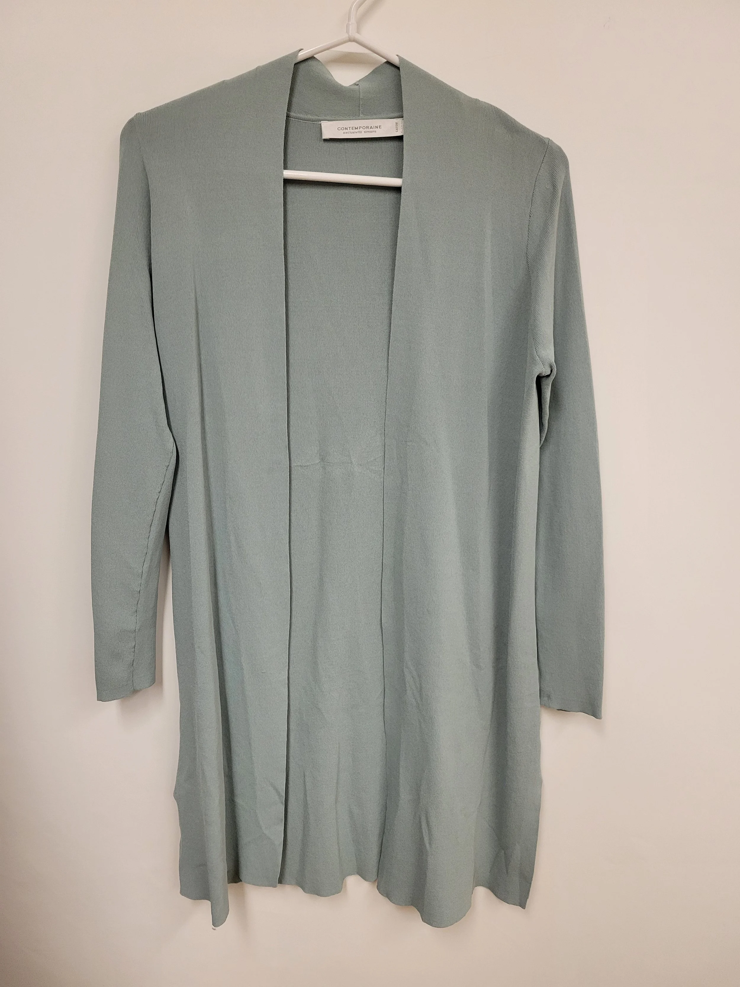 Cardigan turquoise pâle, long, Contemporaine, M