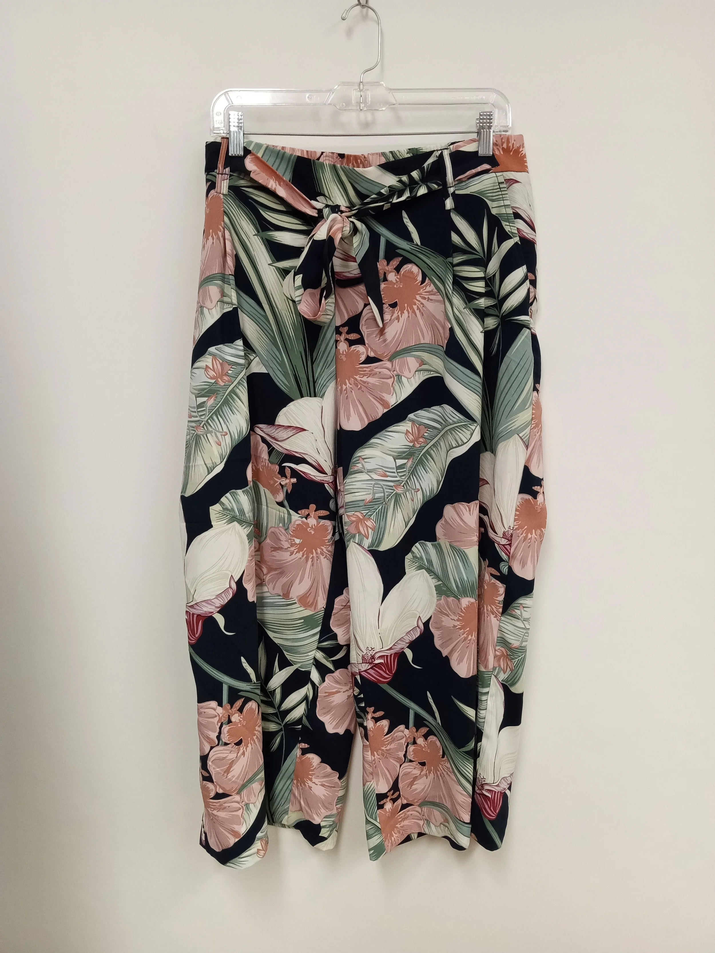 Pantalons 3/4 jambes larges avec cordon, motif fleuri, Eliane Rose, XL