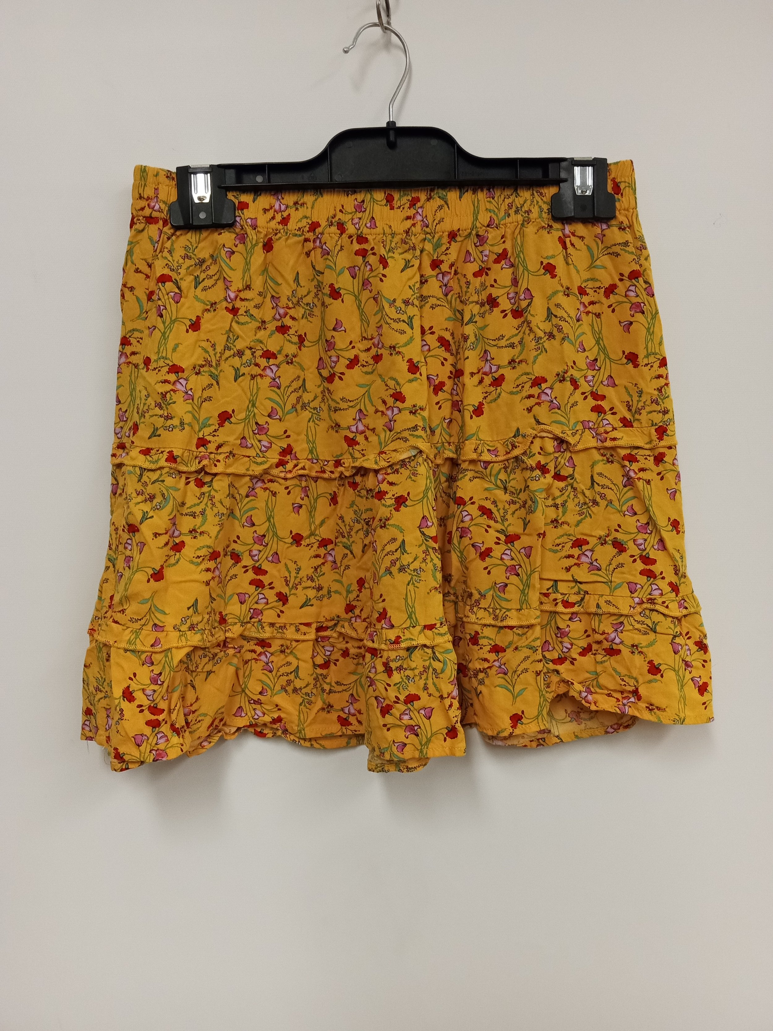 Jupe courte, jaune avec fleurs, Vero Mode, M