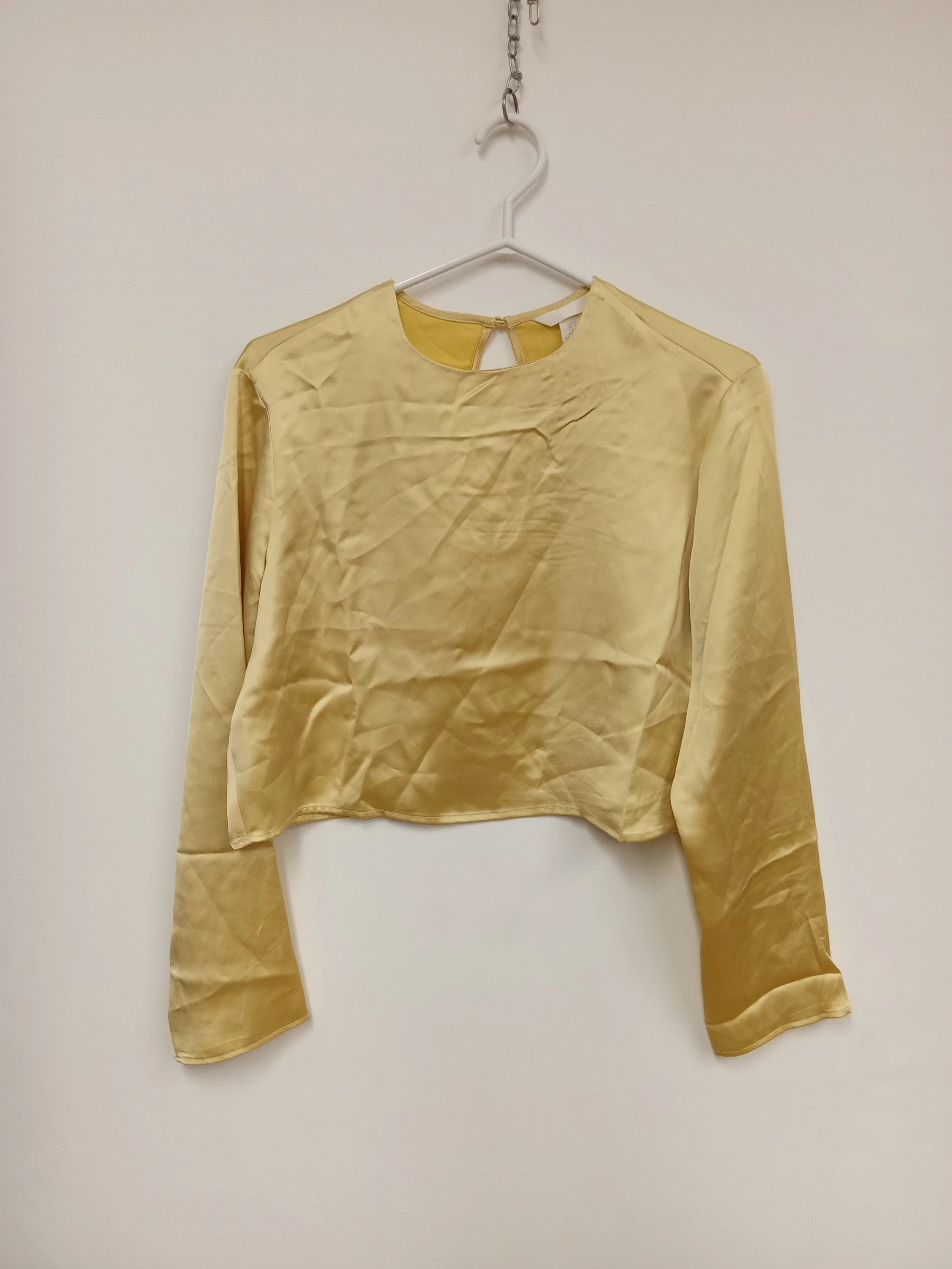 Chemisier soyeux, jaune doré, à l'état neuf, H&M, Taille S