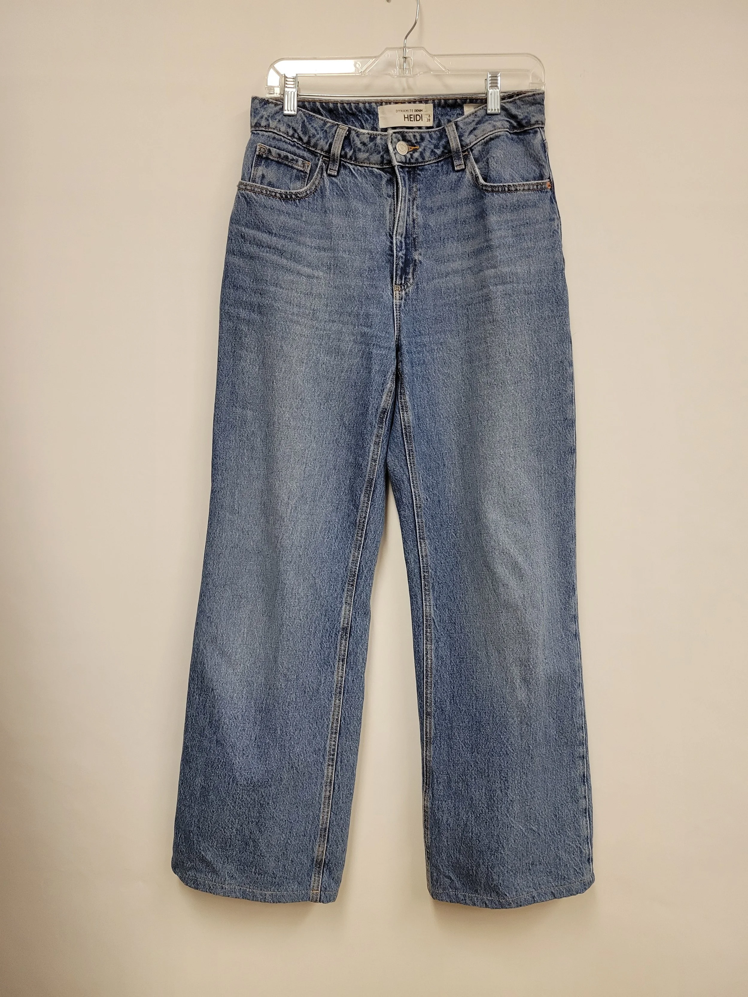 jeans bleu, jambe large, dynamite, taille 28-6