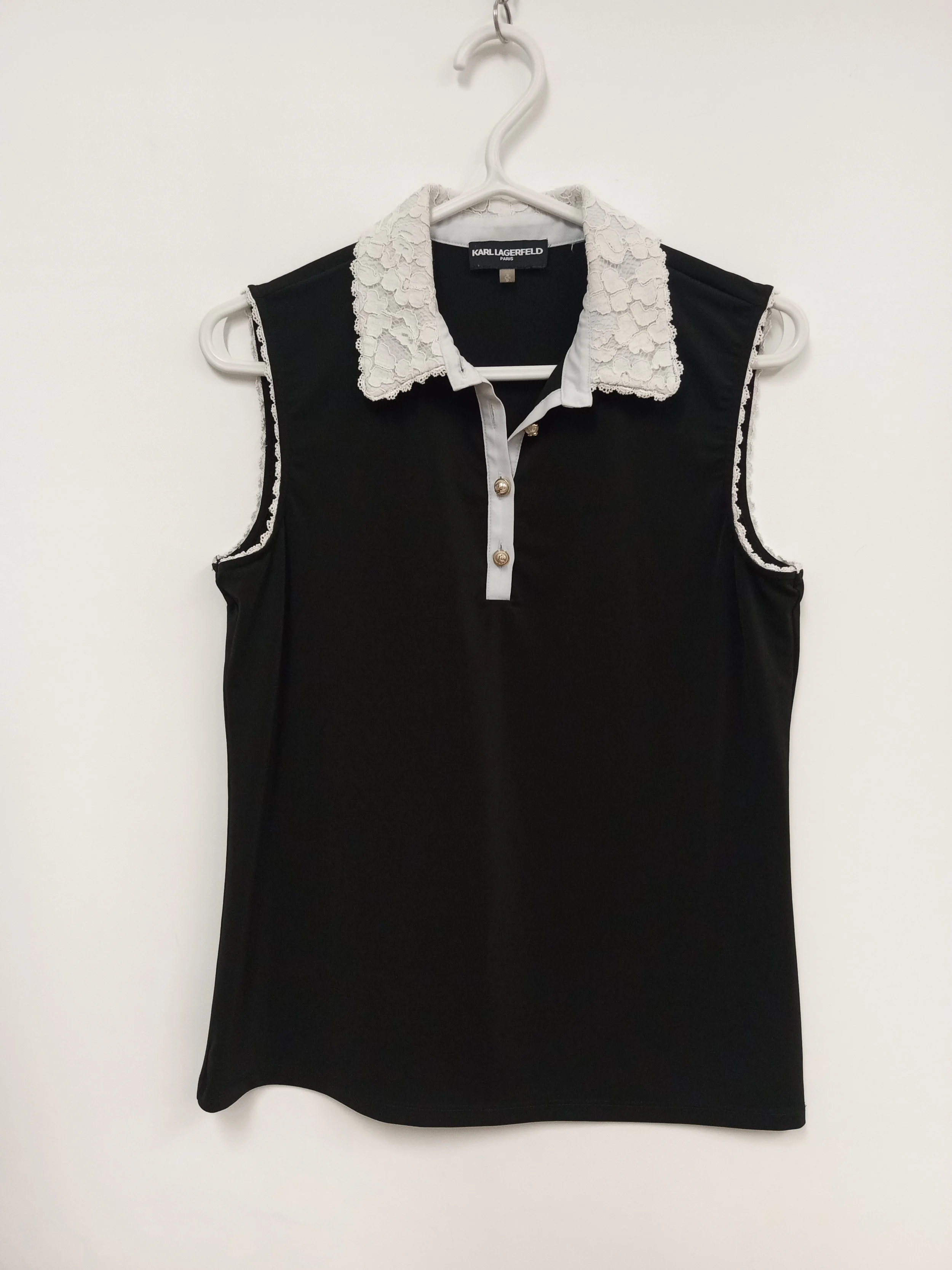 Haut sans manches avec collet dentelle, Karl Lagerfeld, S