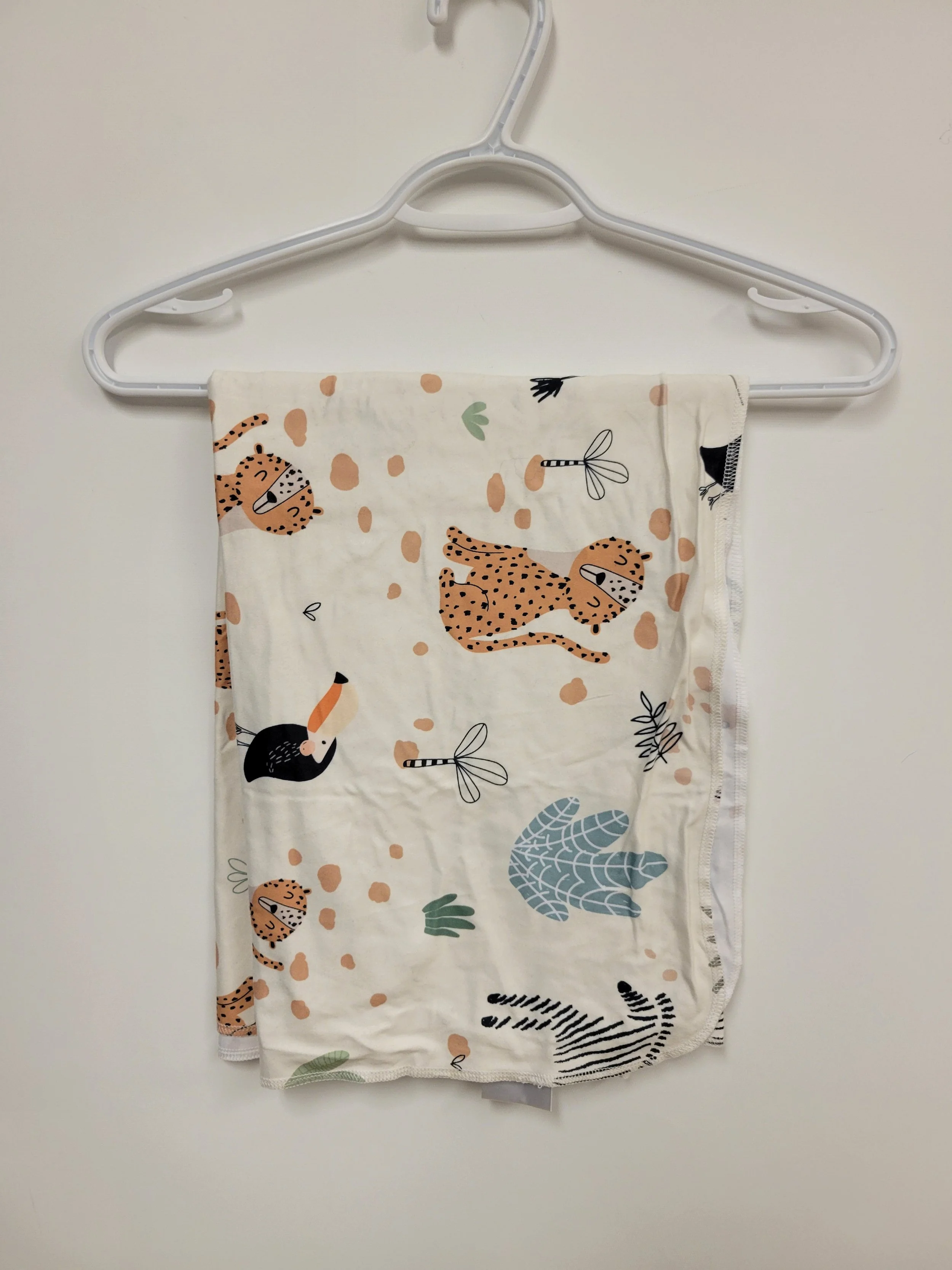 Doudou ou drap léger, motifs d'animaux, Mini & Toi