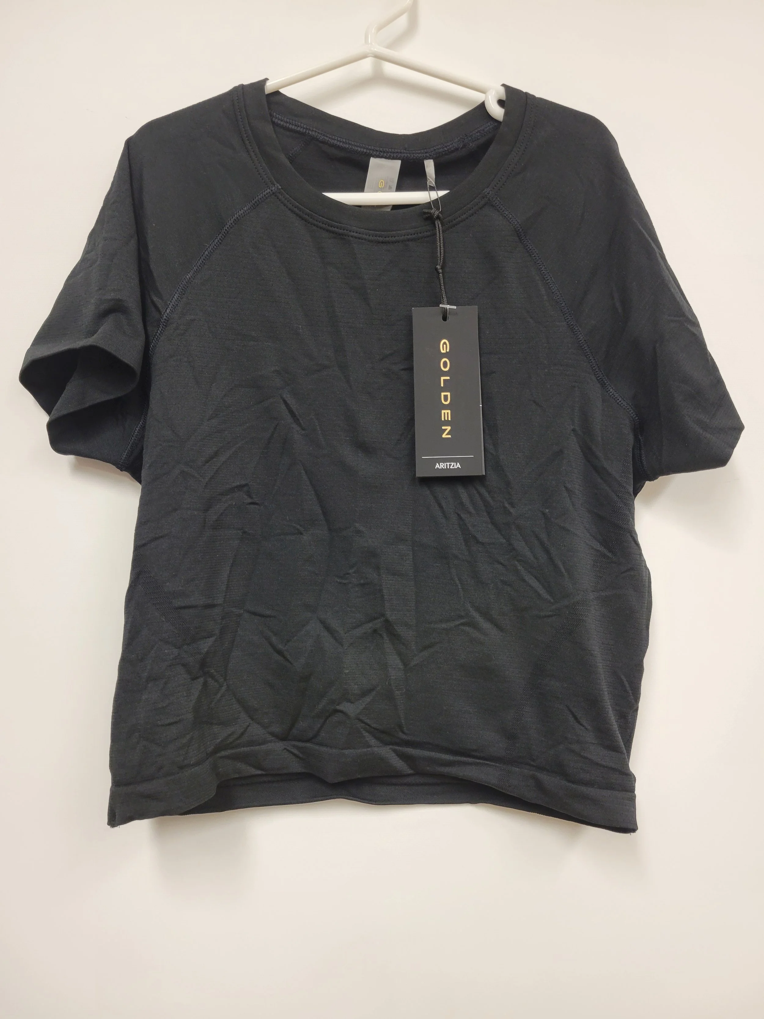 NEUF - haut court noir, golden, S