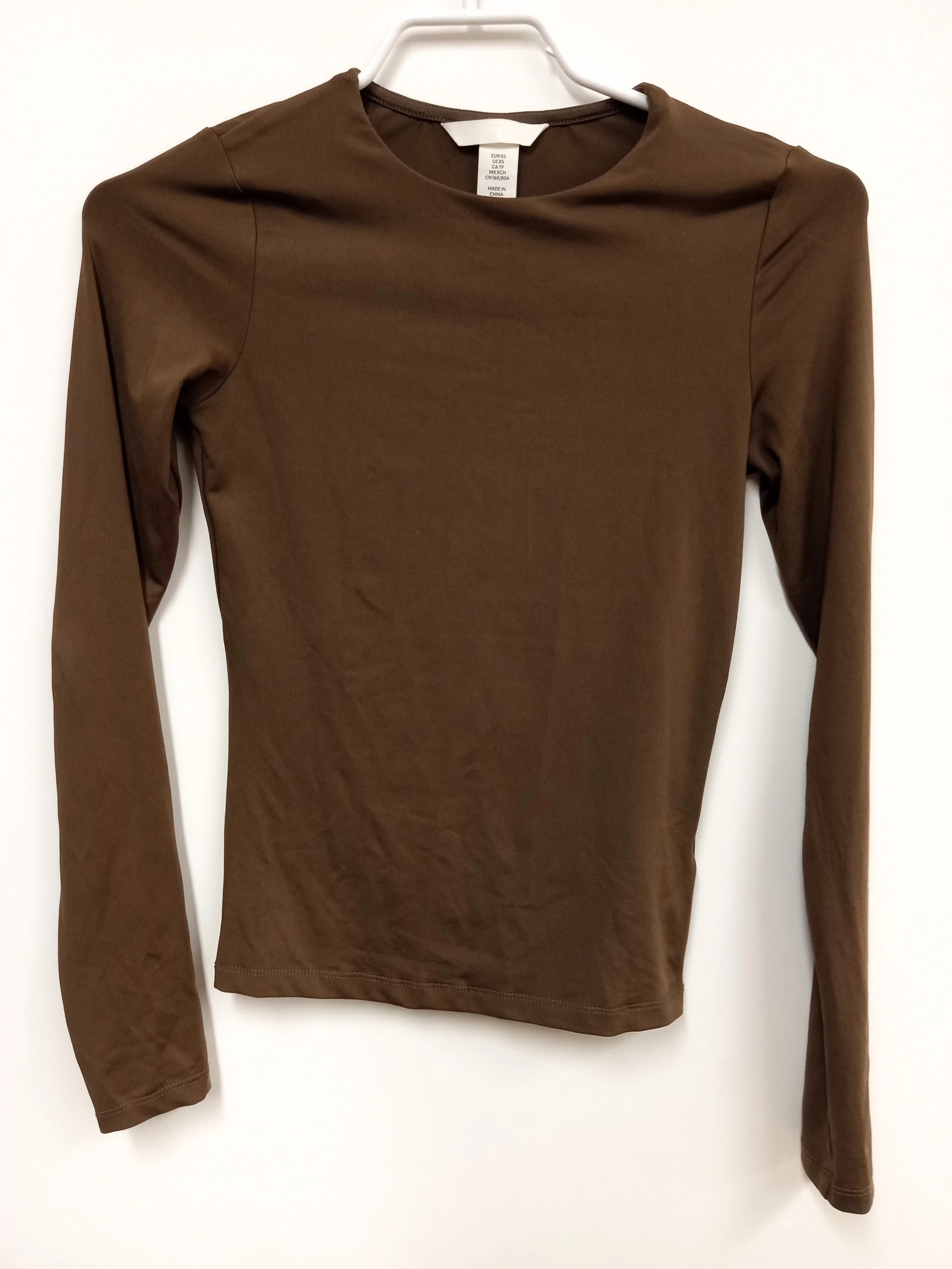 Haut brun manches longues, H&M, XS