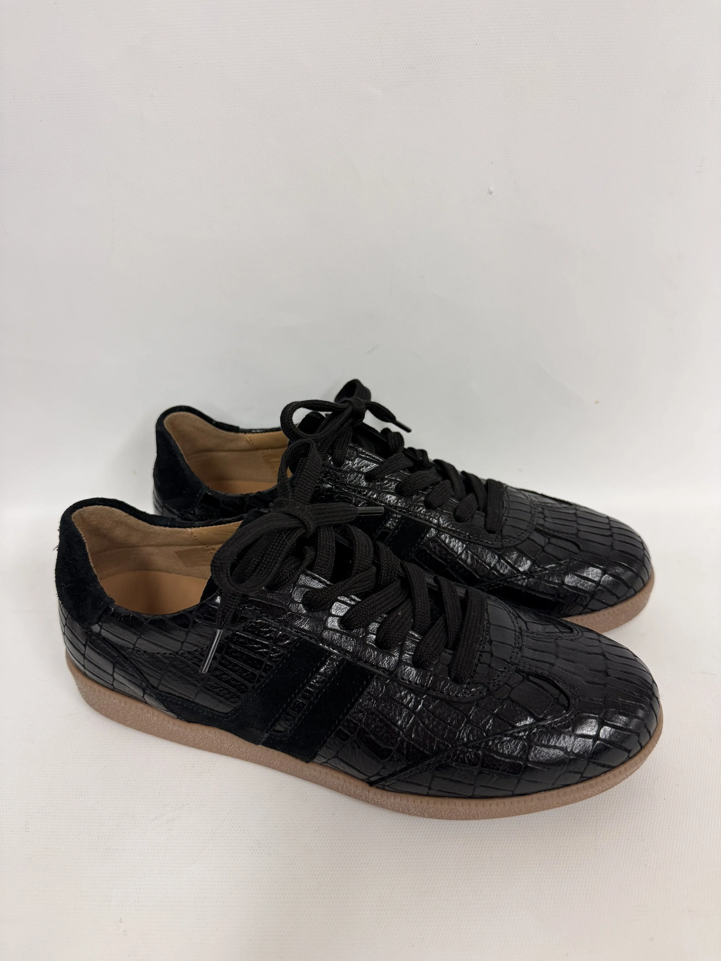 NEUF - Espadrille en cuir et suède noir, Gabor (marque allemande), pointure US 8