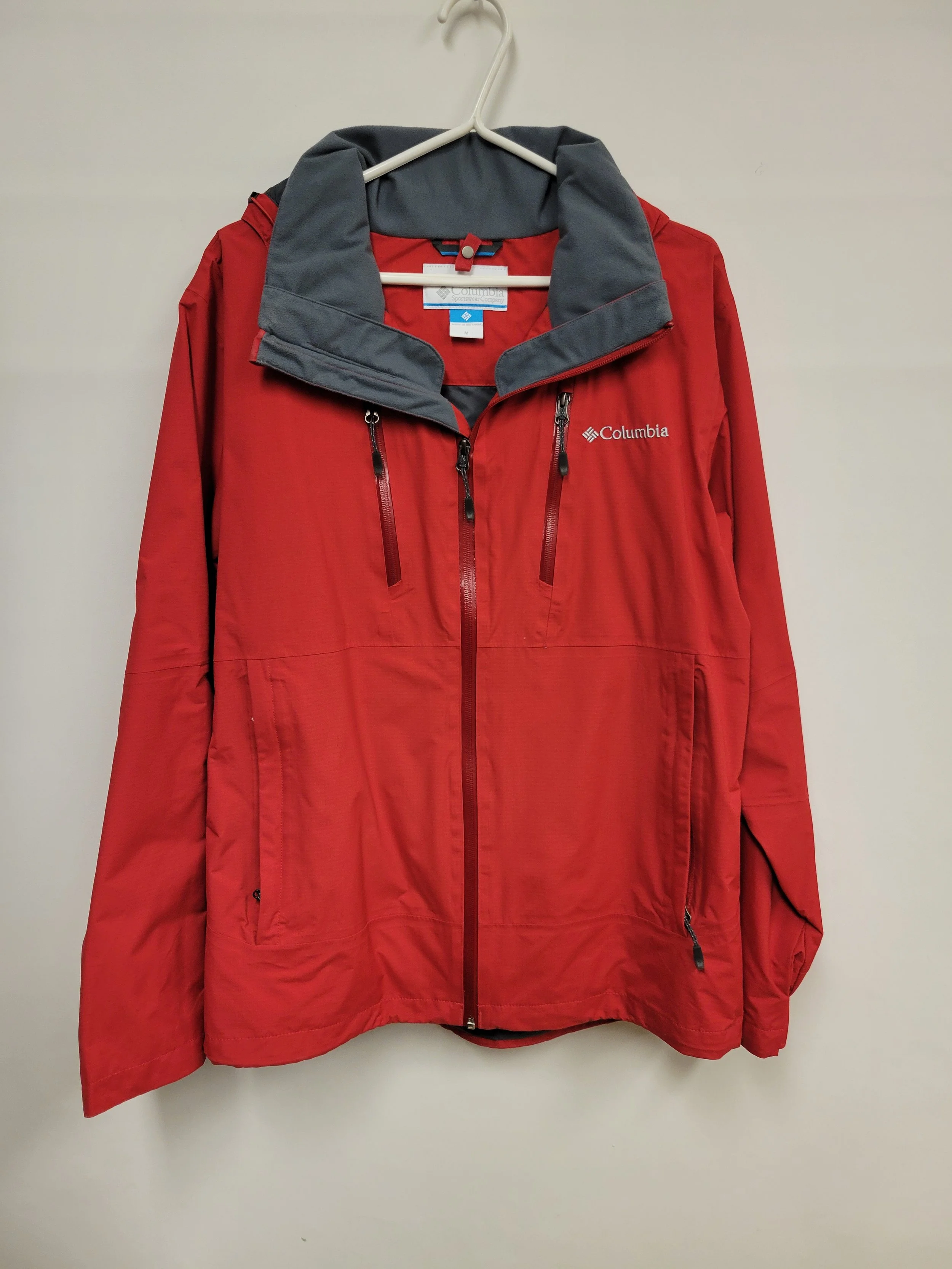 Manteau mi-saison coupe-vent rouge, Columbia, M