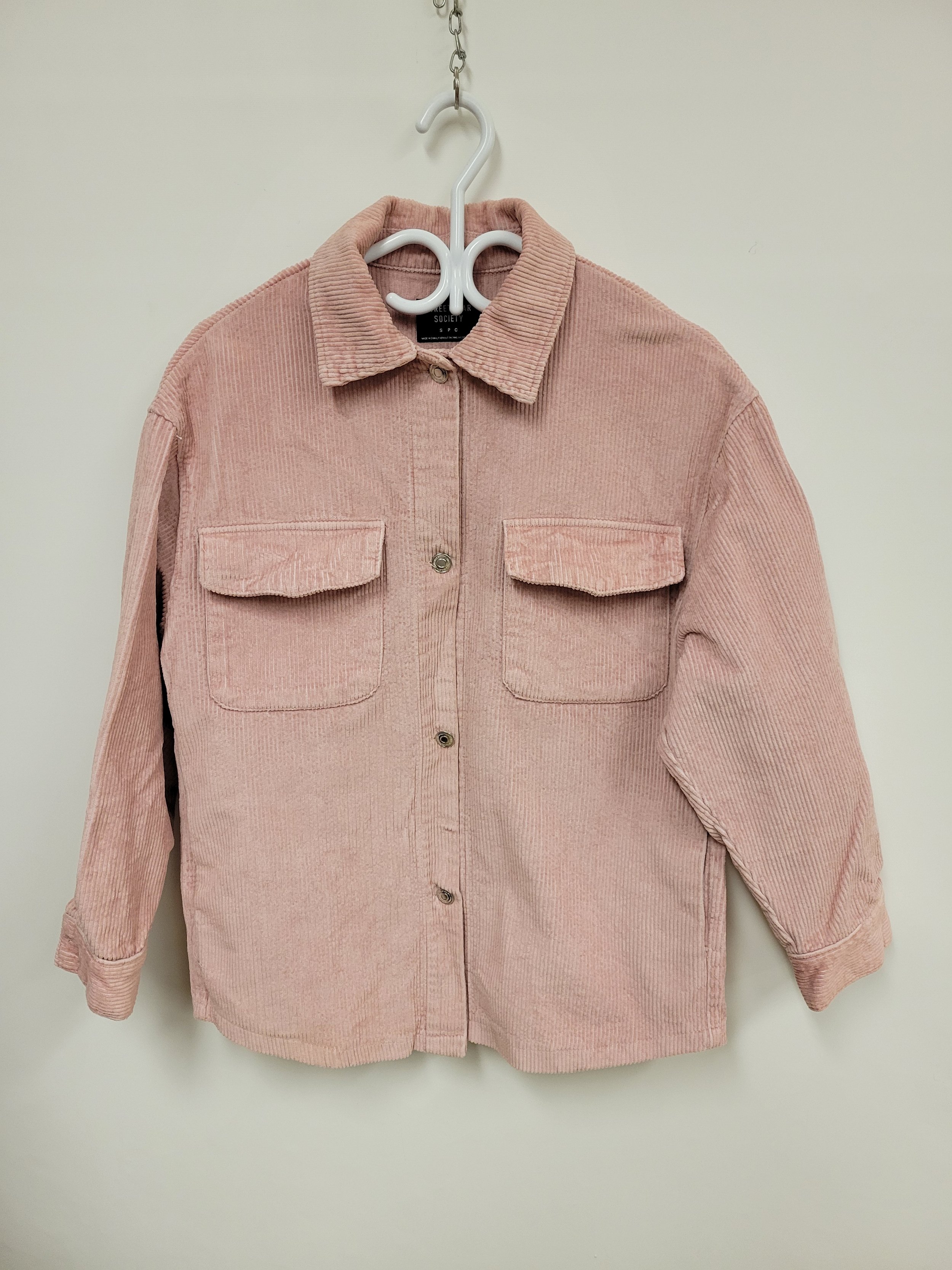 chemise corduroy , rose et ample, streetwear society, taille S