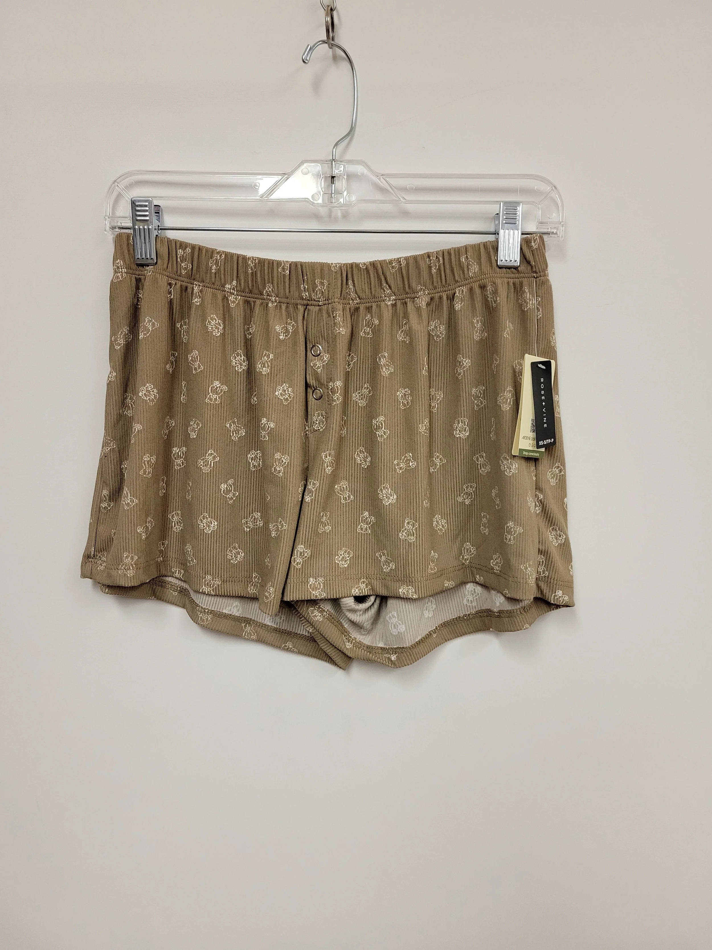 NEUF - Short de pyjama brun pâle avec oursons, Ardène, XS