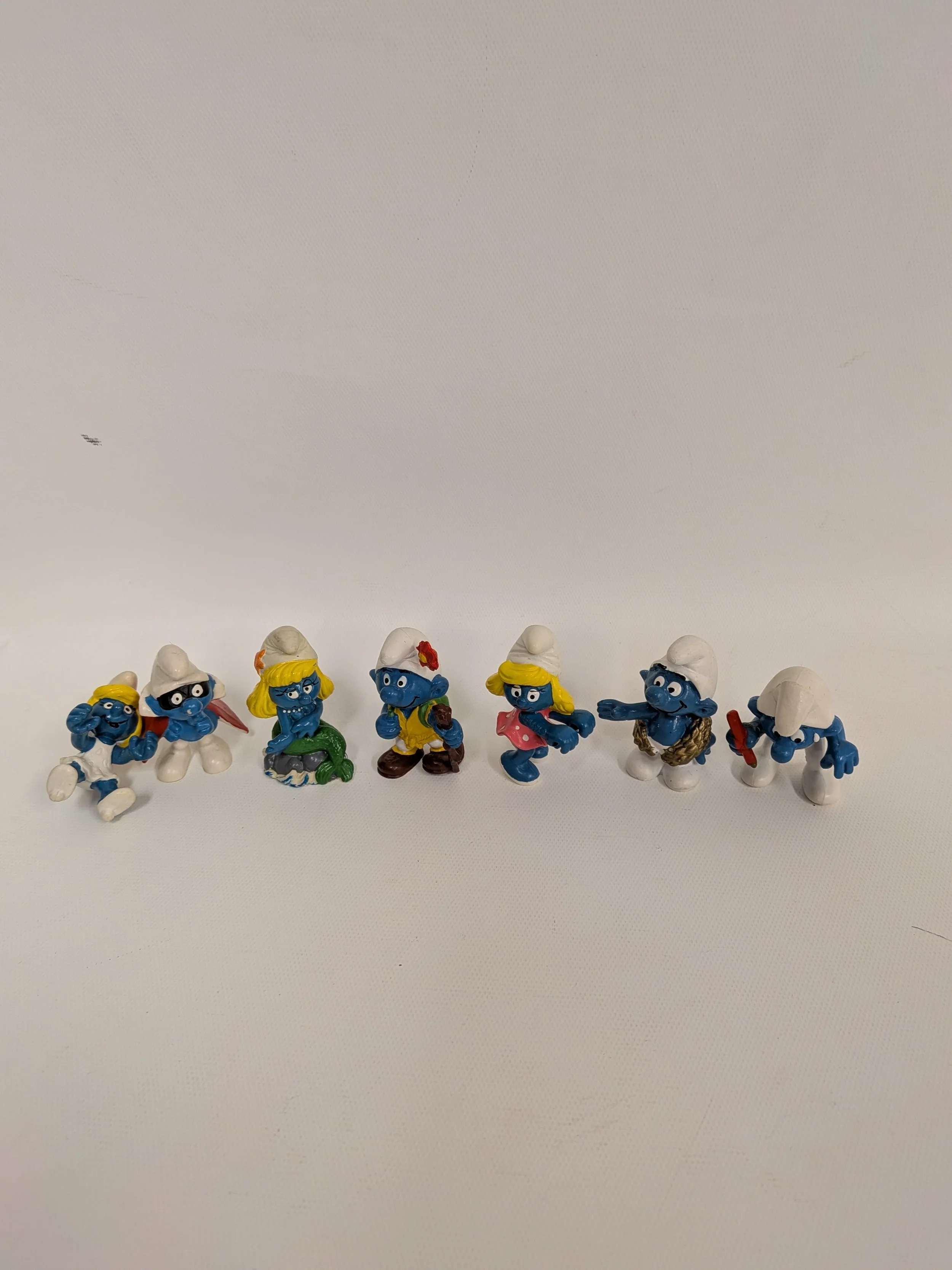7 figurines schtroumpf, schtroumpfette sirène et autres, Schleich