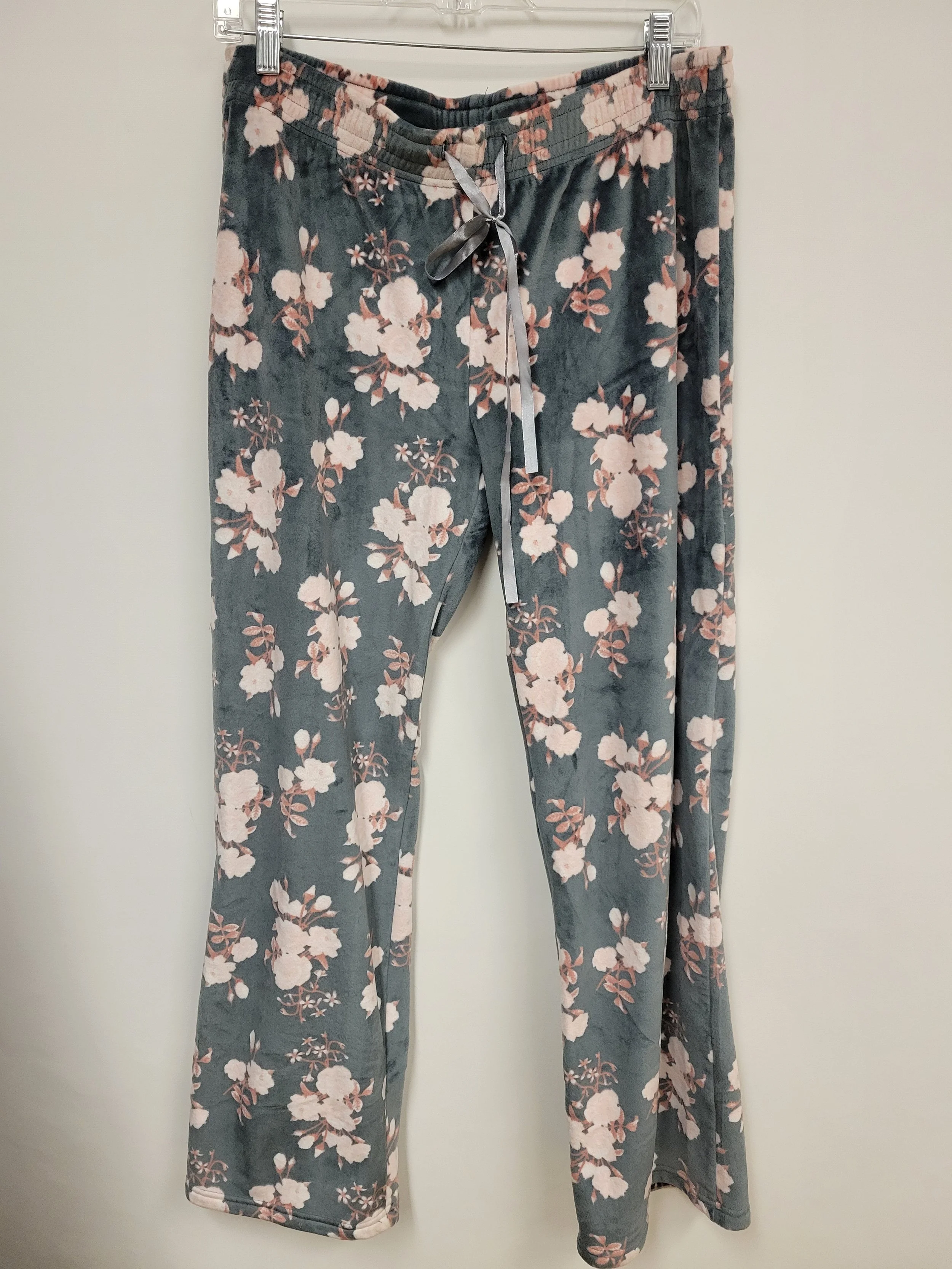 Pantalon pyjama doux, gris à fleurs, Daniel Buchler, M