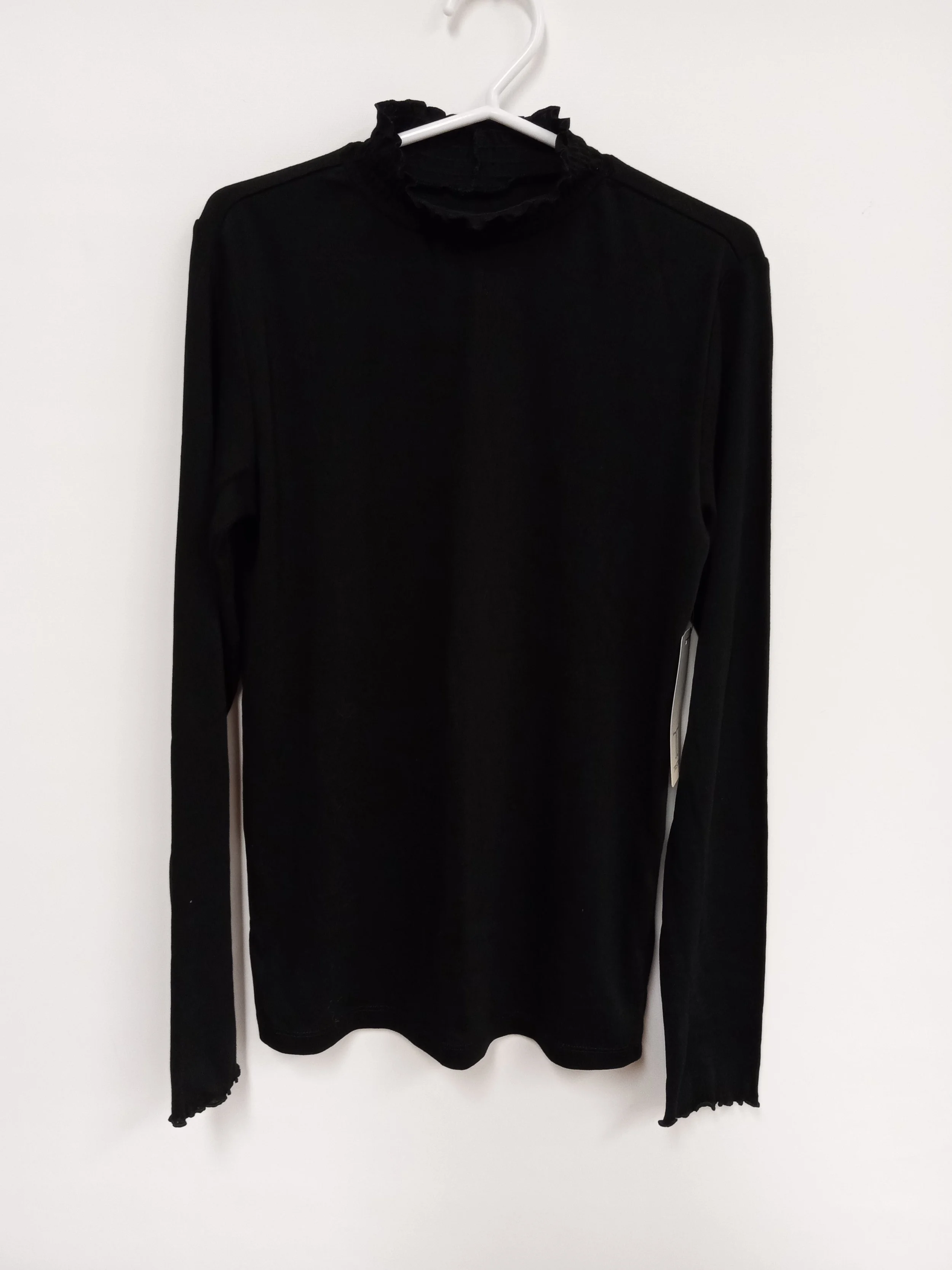 Chandail noir col montant (95% coton), TRISTAN, S