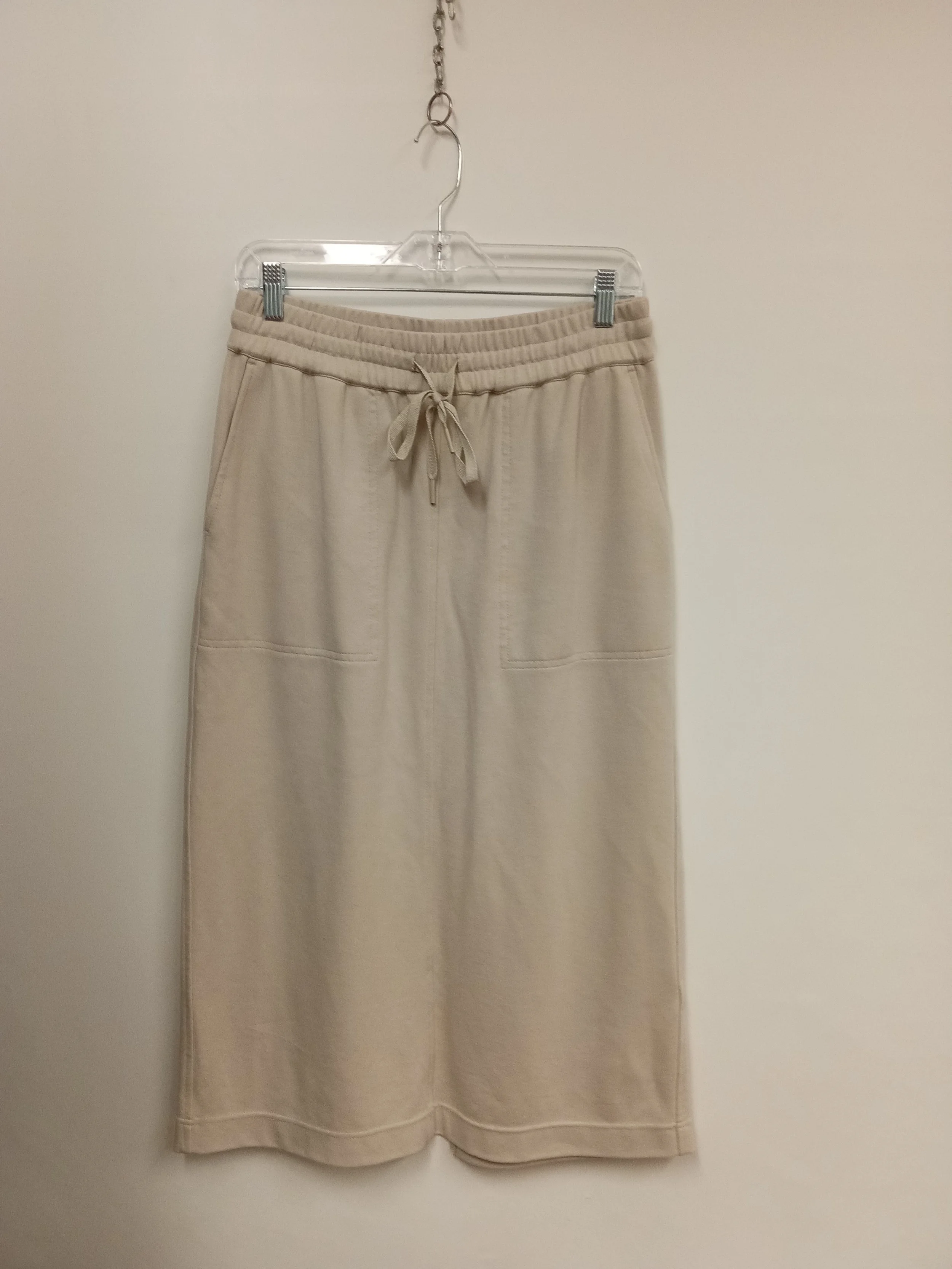 Jupe mi-longue en coton ouaté souple, Beige clair, CONTEMPORAINE par Simons, S