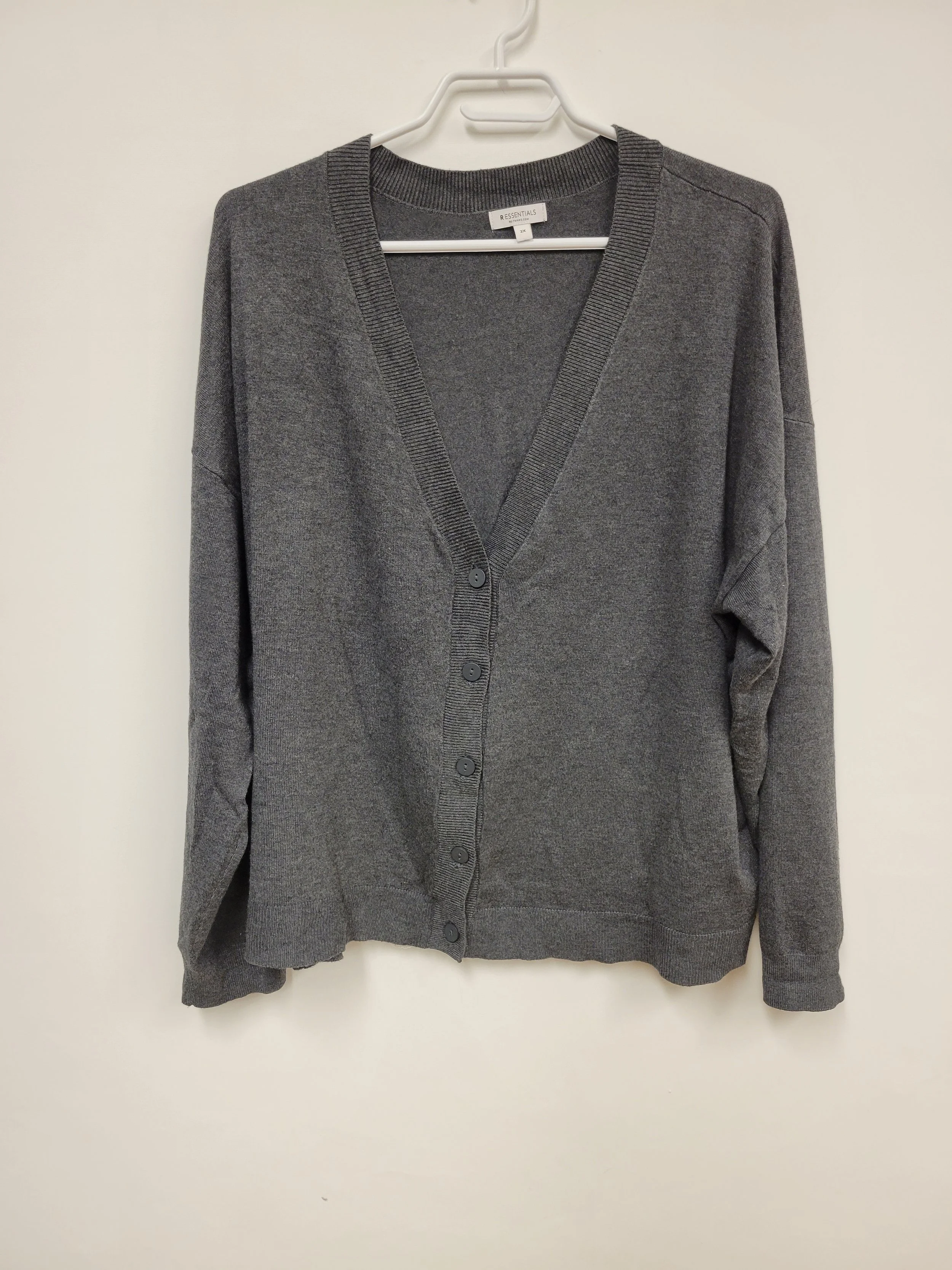 cardigan gris boutonné, reitmans, 2X