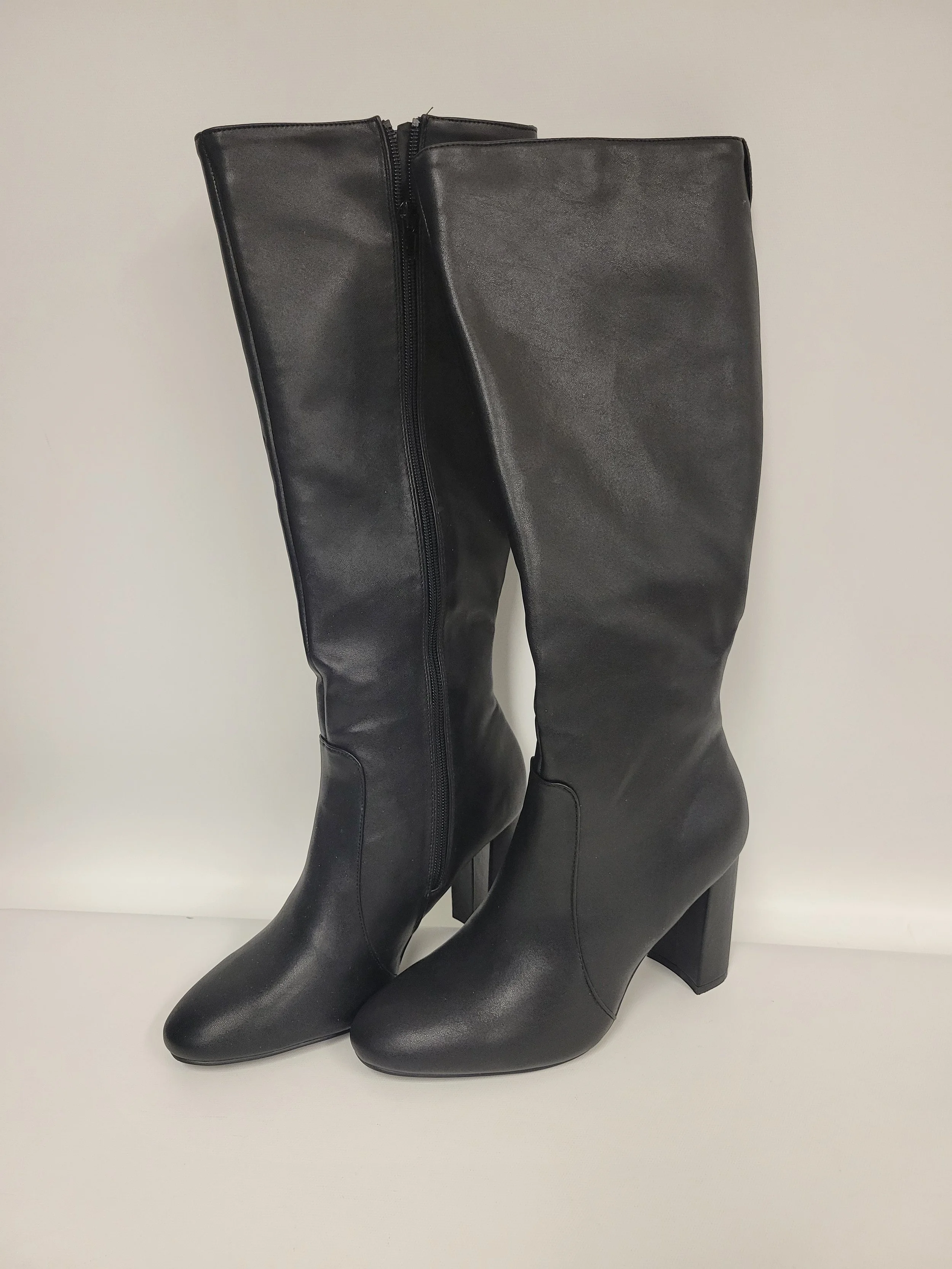 Bottes longues non doublées, Simili cuir noir, K Studio, Pointure US 8, EU 38