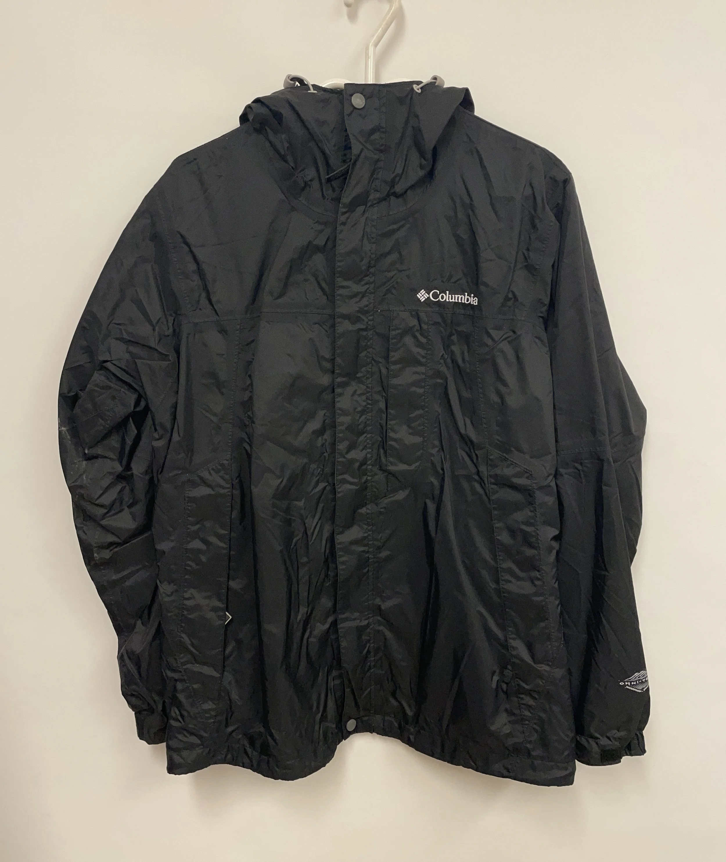 Coupe-vent imperméable noir, COLUMBIA, taille M.